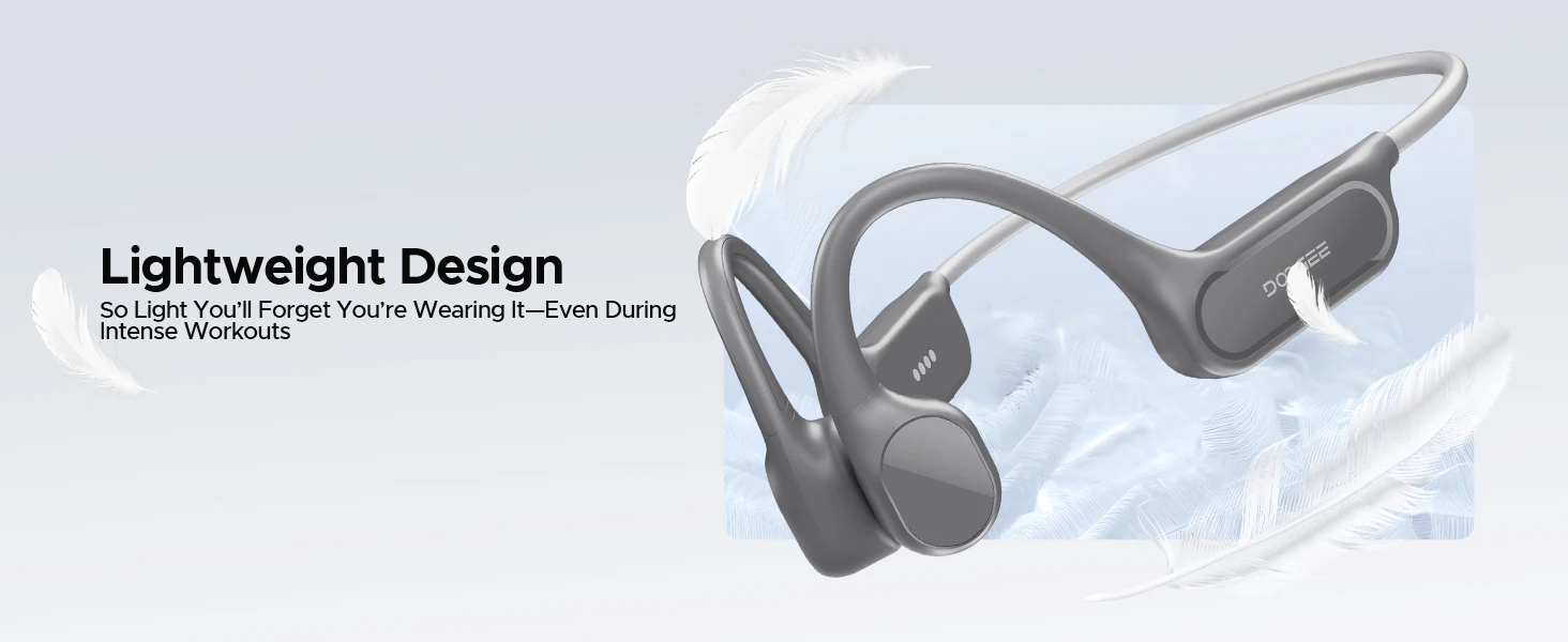 DOOGEE BoneBeat Swim Lite Bone Conduction Sports Headphones Wireless Bluetooth 5.4 Headset IP68 Waterproof for Running, Cycling