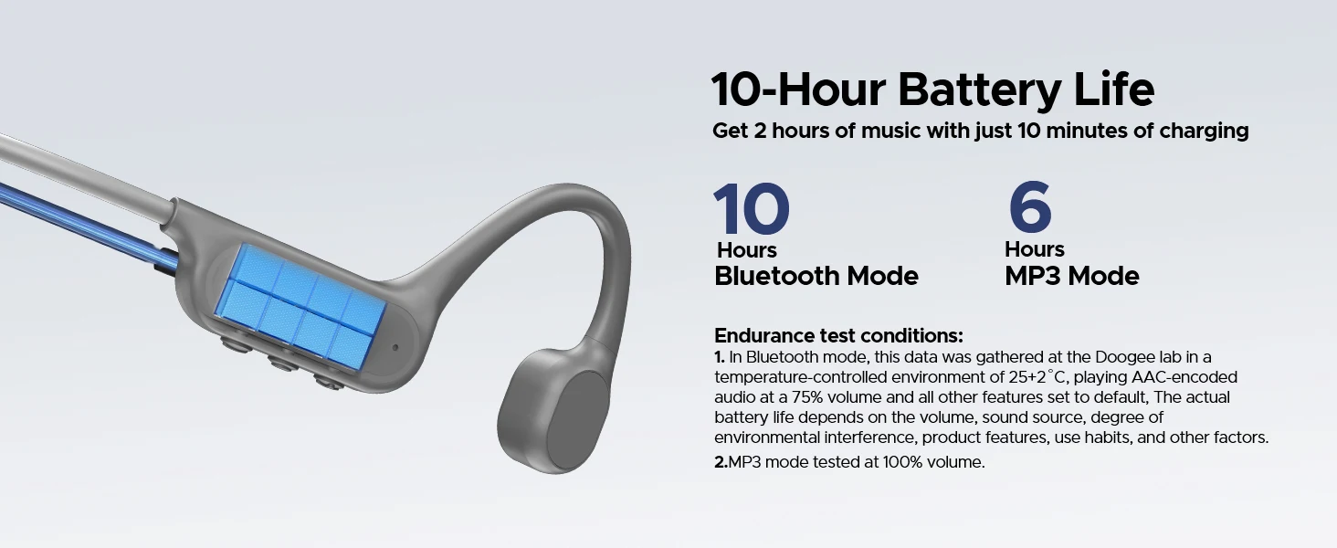 DOOGEE BoneBeat Swim Lite Bone Conduction Sports Headphones Wireless Bluetooth 5.4 Headset IP68 Waterproof for Running, Cycling
