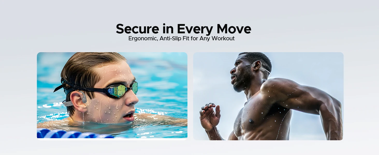 DOOGEE BoneBeat Swim Lite Bone Conduction Sports Headphones Wireless Bluetooth 5.4 Headset IP68 Waterproof for Running, Cycling
