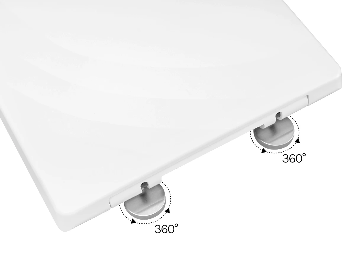 WOLTU U-Shape Toilet Lid Seat Quiet Lid with Soft-Close Mechanism Plastic Thickened Durable Universal Bathroom Accessories
