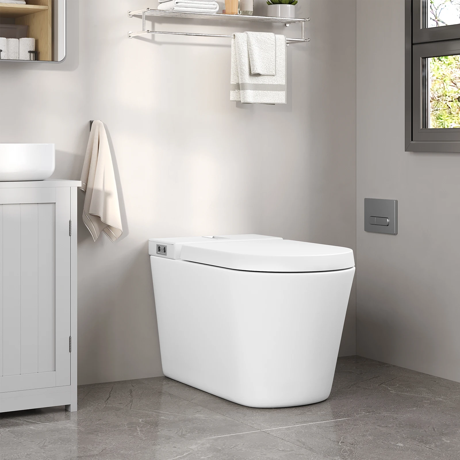 WOLTU U-Shape Toilet Lid Seat Quiet Lid with Soft-Close Mechanism Plastic Thickened Durable Universal Bathroom Accessories