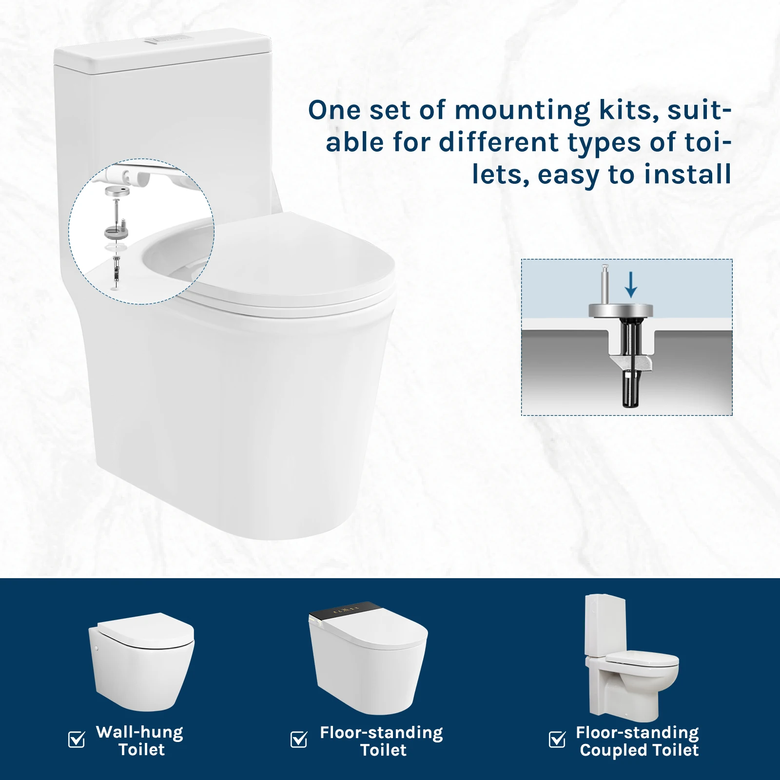 WOLTU U-Shape Toilet Lid Seat Quiet Lid with Soft-Close Mechanism Plastic Thickened Durable Universal Bathroom Accessories