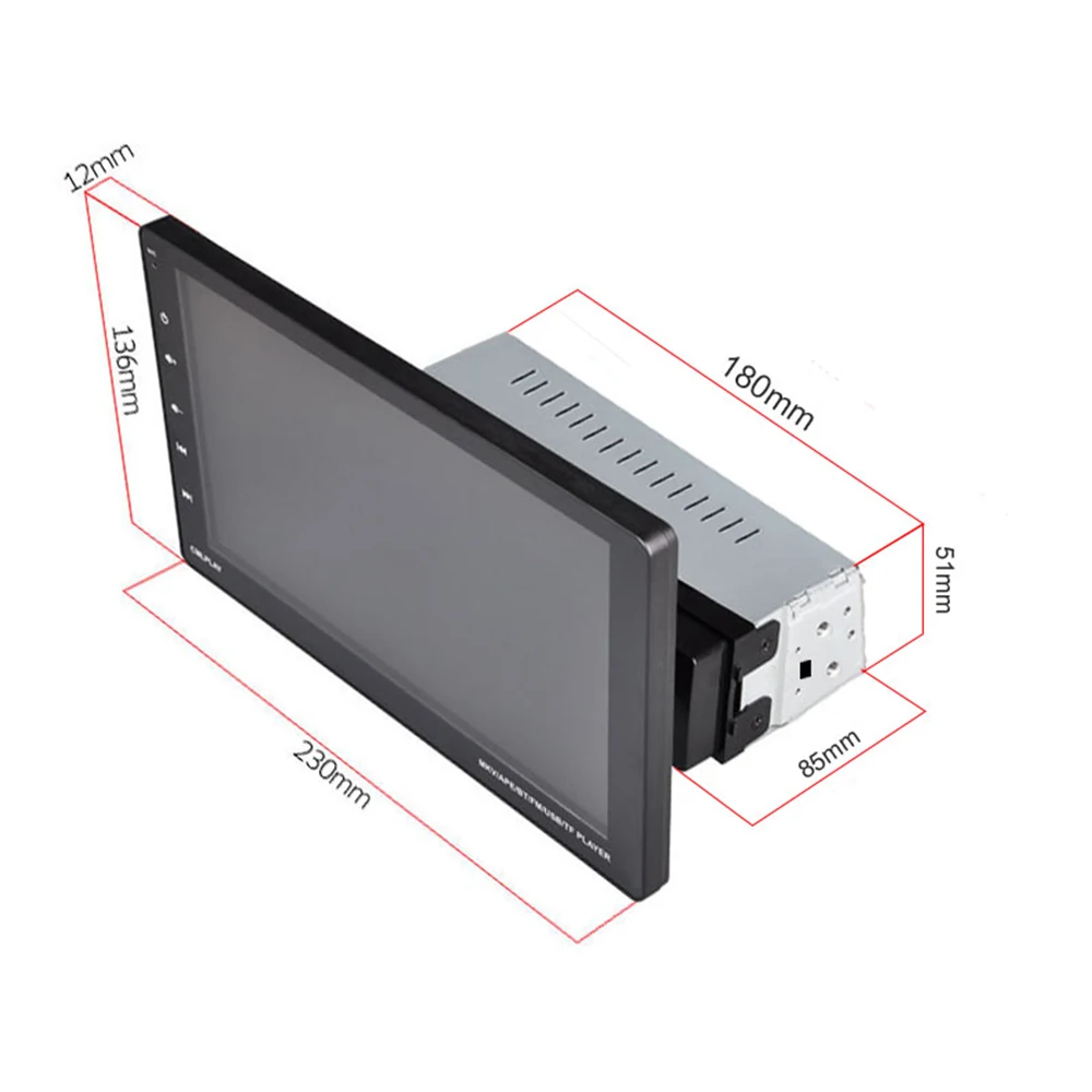Podofo 9'' 1DIN Carplay Car Radio Android Auto D-Play Mirror Link BT FM Radio Receiver Support TF/USB Steering Wheel Control