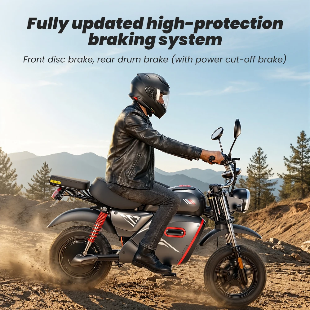 Y18 2000W Electric Moto Scooter 48V 20Ah Battery 55km/h Max Speed 80-90km Range With Storage Space 15 inch Vacuum-Inflated Tires
