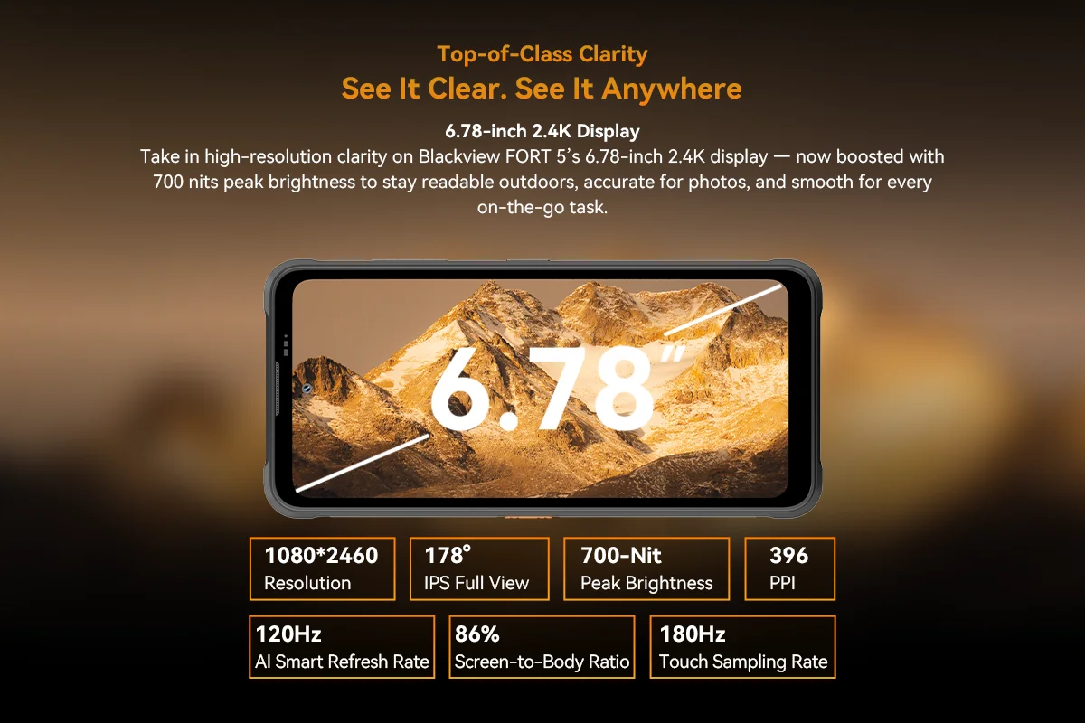 [Shipping From Poland] [No EU charger] Blackview FORT 5 Rugged Smartphone 36GB(12+24)+256GB 6.78" HD+ IPS 5000mAh Mobile Phone