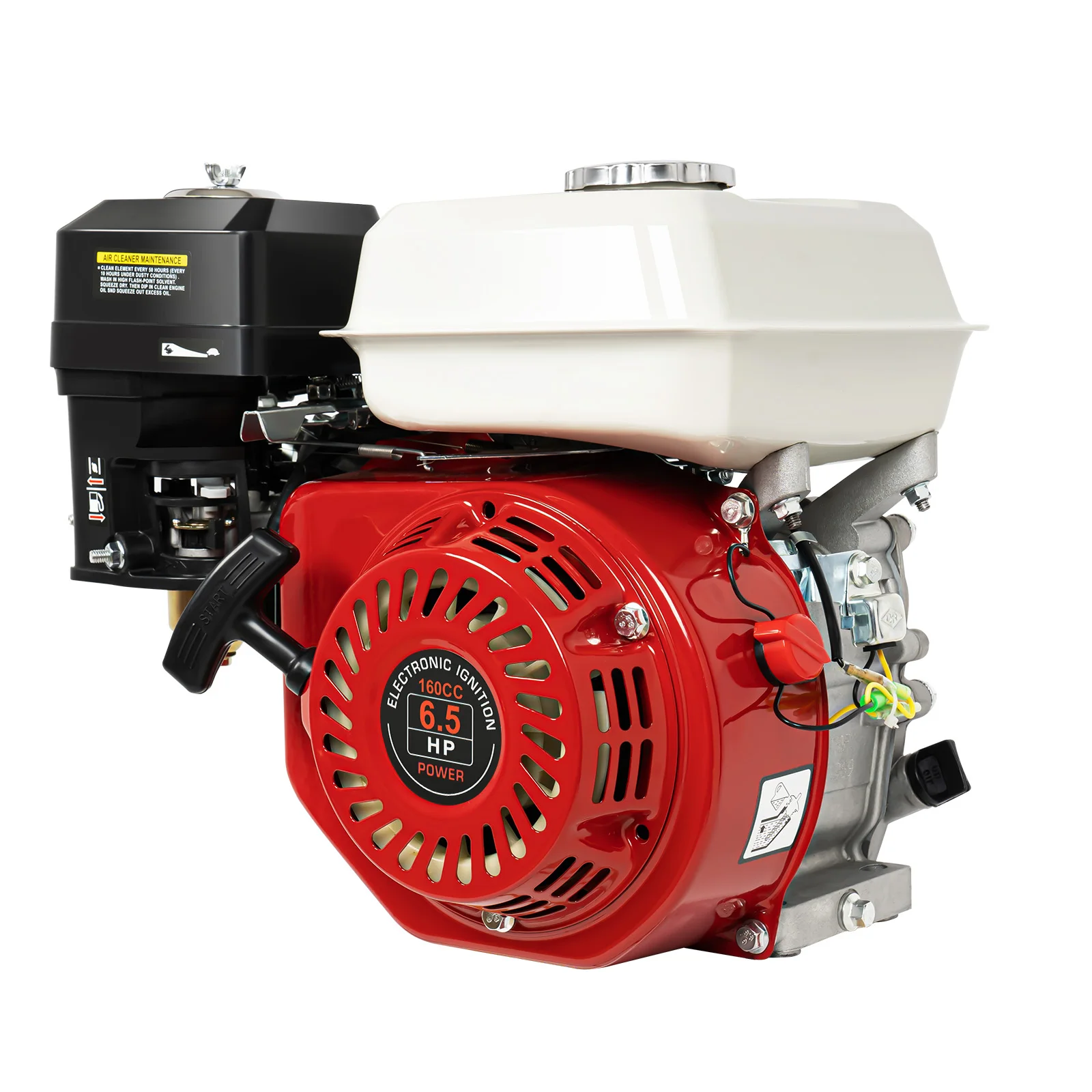 6.5HP 200cc Gasoline Engine OHV 4-Stroke GX160 Air Cooled Petrol Motor with Oil Alert Low Fuel Consumption for Water Pump
