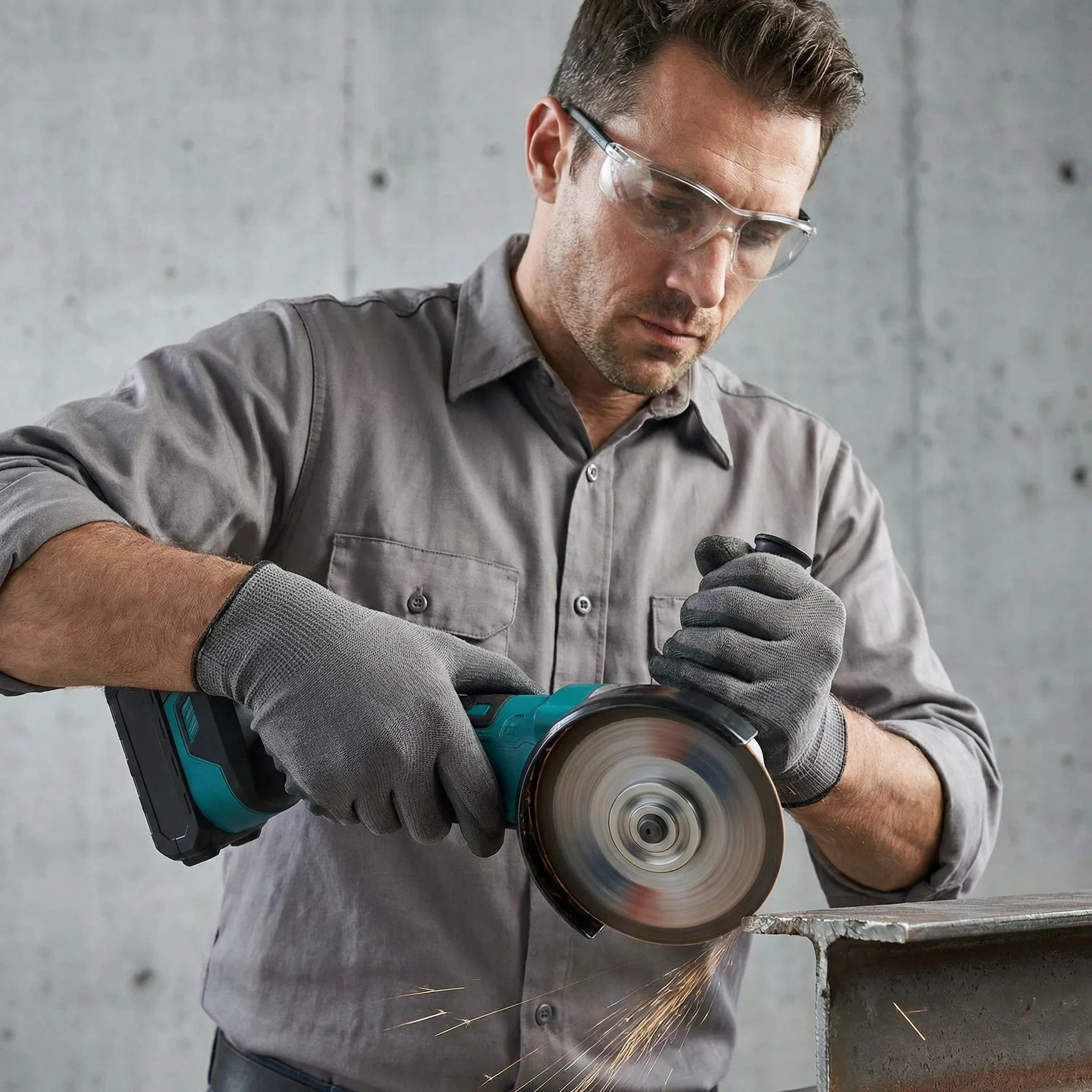 12000rpm Cordless Lithium-Ion Angle Grinder, 3-Speed Adjustment, 125mm Chuck, Cutting and Grinding Tool for Makita 21V Batteries