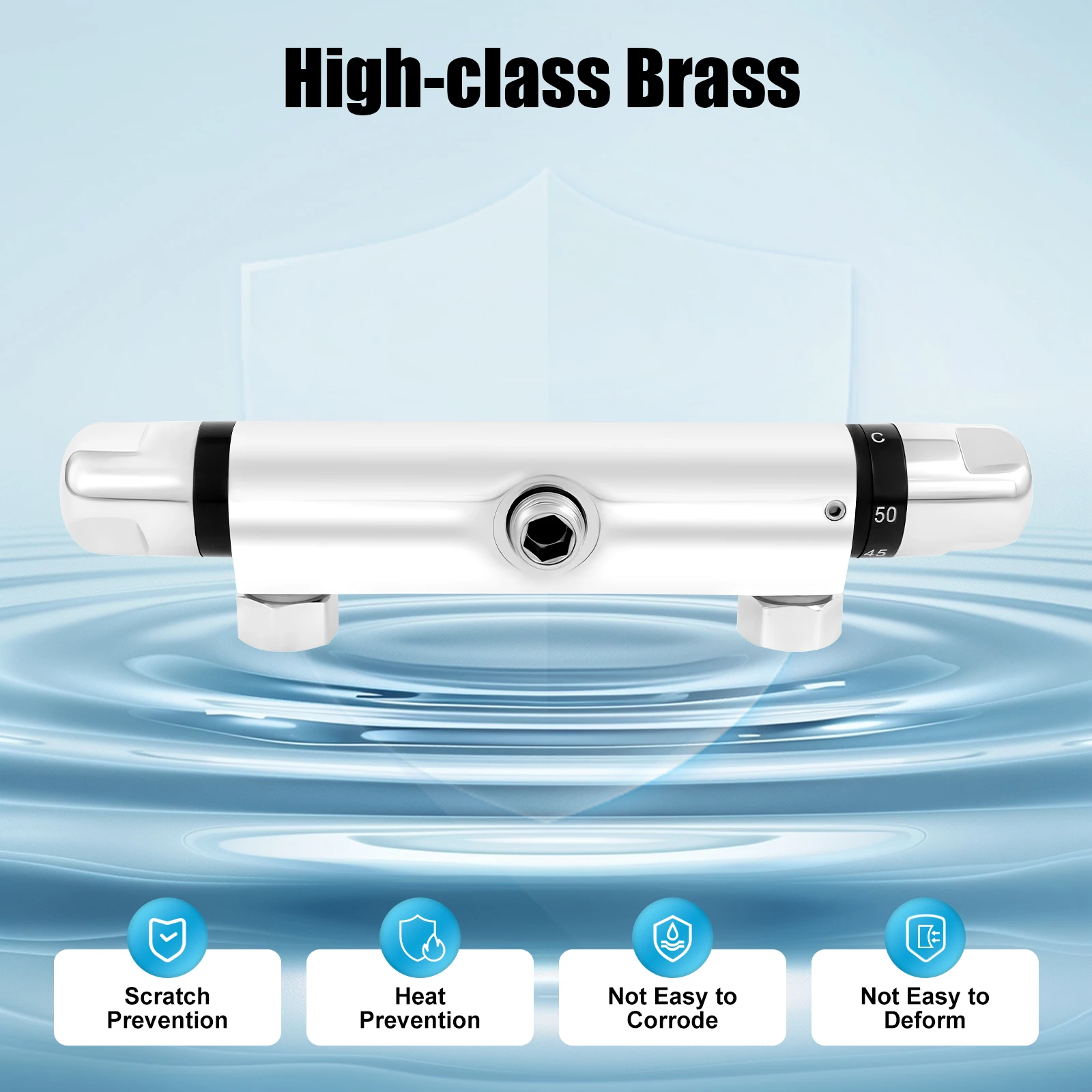 Bathroom Thermostatic Shower Faucet Thermostatic Shower Mixer Bathtub Shower Mixer Outlet Downward Half 2cm