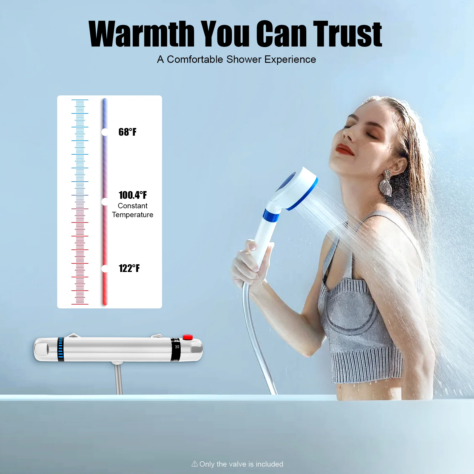 Bathroom Thermostatic Shower Faucet Thermostatic Shower Mixer Bathtub Shower Mixer Outlet Downward Half 2cm