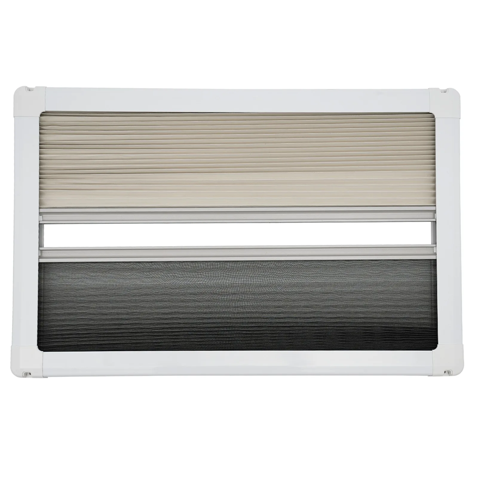 RV Push Out Window 70x45cm Tempered Glass with Built-in Sunshade Screen for Camper Van Trailer Motorhome Replacement