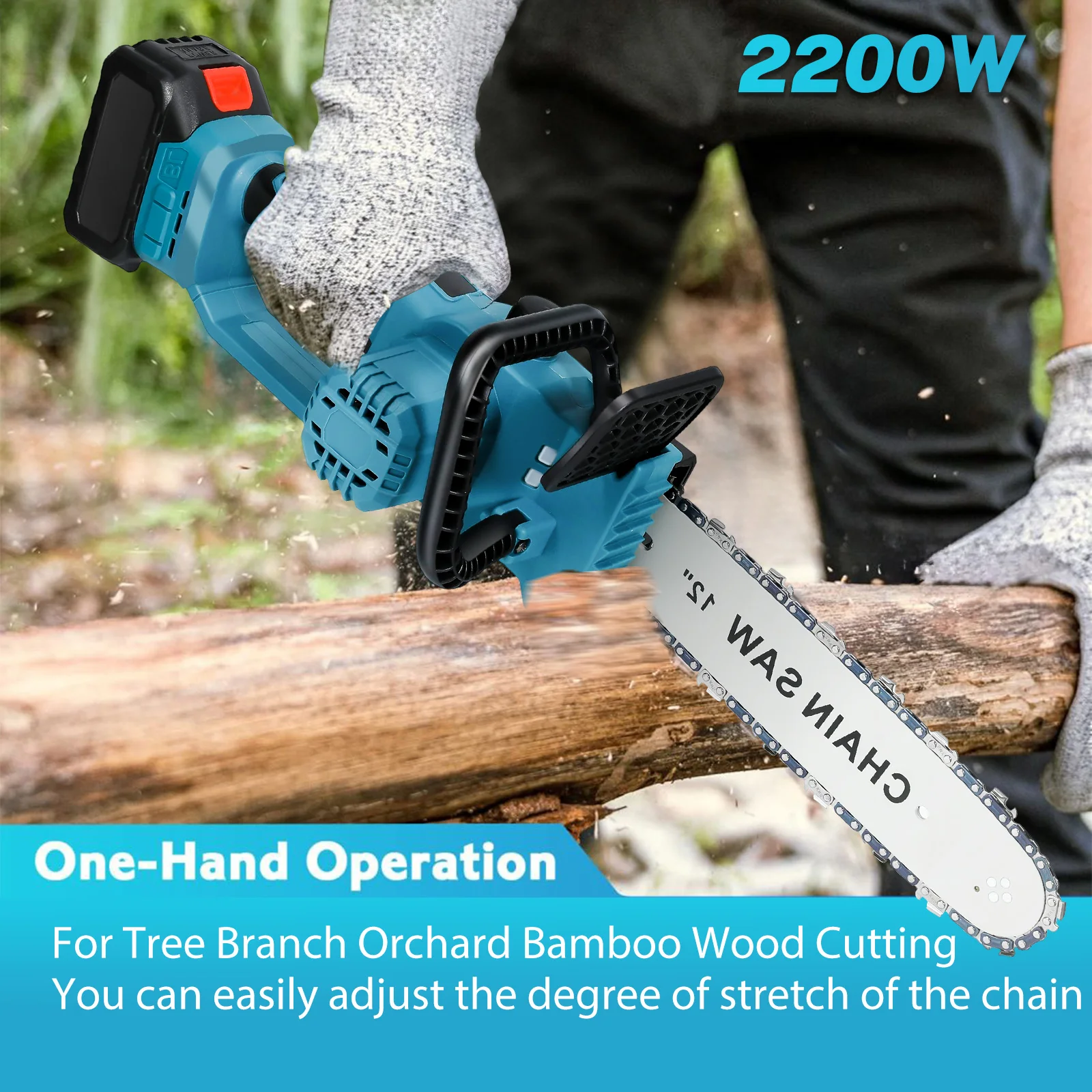 Mini Chainsaw Battery, Electric Chainsaw 12 inch 2 Battery Digital Display Manual Chainsaw Used for Trimming Horticultural Trees