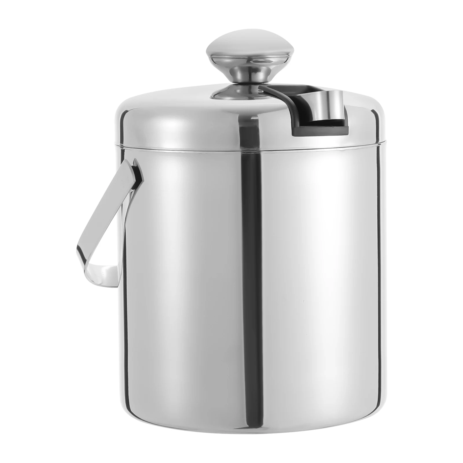 Double-Wall Insulated Ice Bucket 304 Stainless Steel Cocktail Cooler with Ice Tongs & Strainer, For Party BBQ Bar Outdoor Picnic