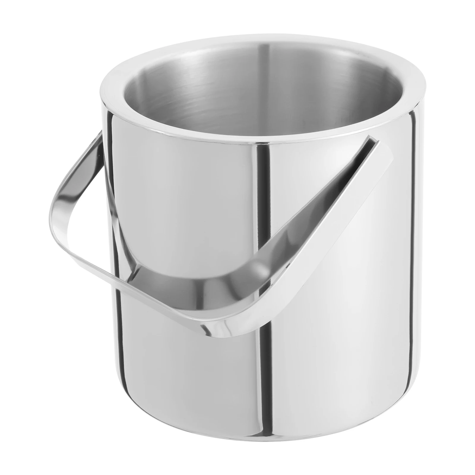 Double-Wall Insulated Ice Bucket 304 Stainless Steel Cocktail Cooler with Ice Tongs & Strainer, For Party BBQ Bar Outdoor Picnic