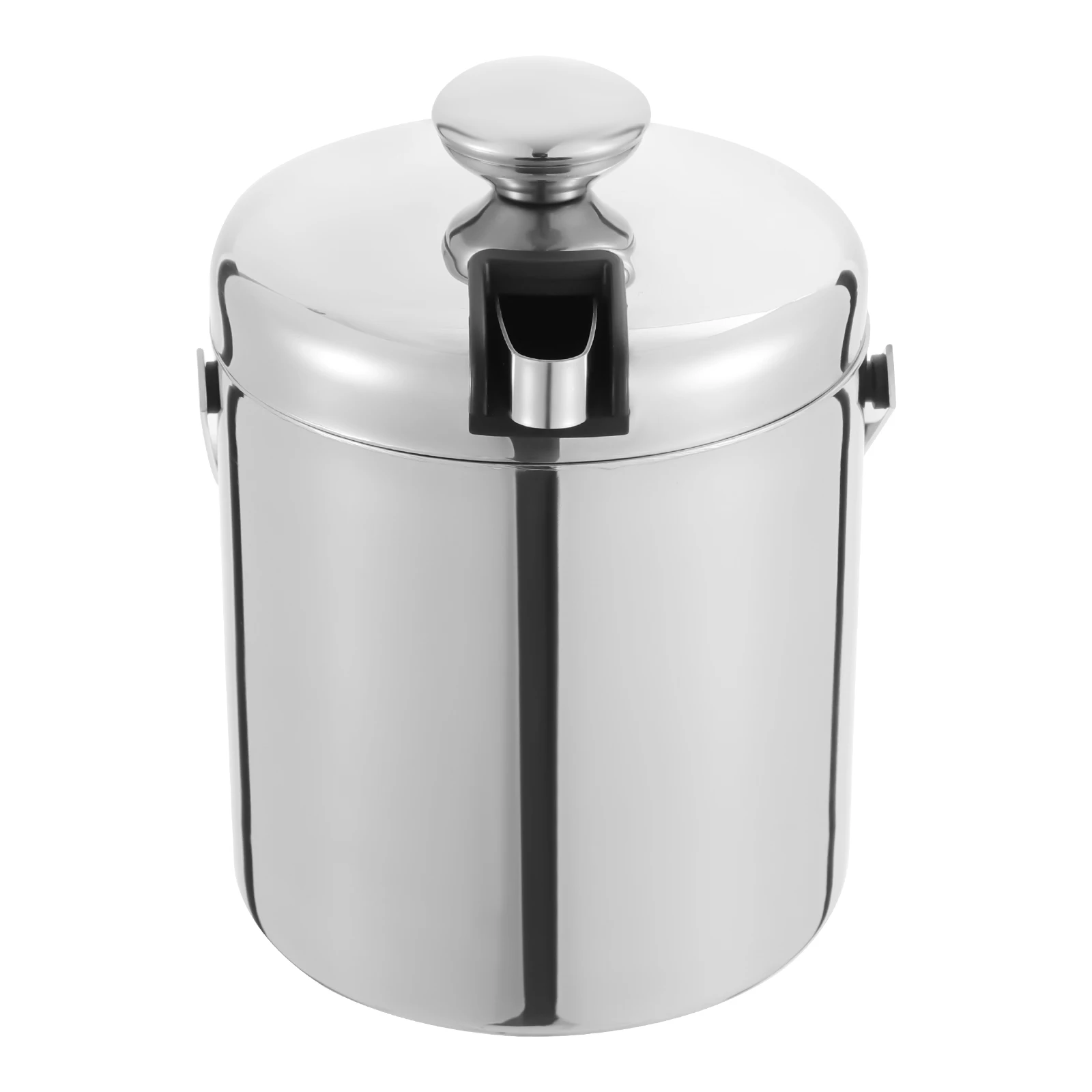 Double-Wall Insulated Ice Bucket 304 Stainless Steel Cocktail Cooler with Ice Tongs & Strainer, For Party BBQ Bar Outdoor Picnic