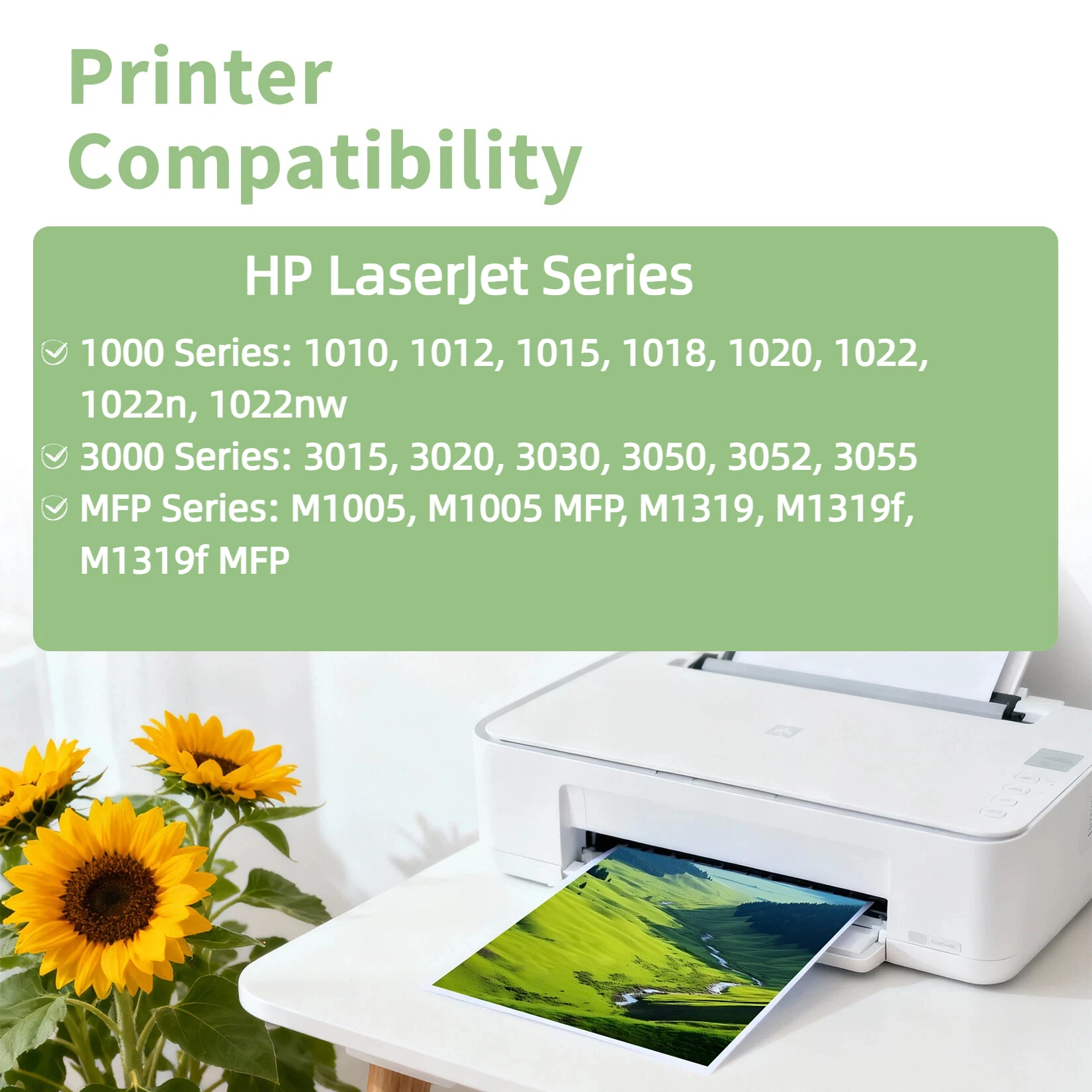 Yowell Q2612A 12A Compatible Toner Cartridge for HP LaserJet 1010 1012 1015 1018 1020 1022 1022nw 3015 3020 3052 3055 M1005