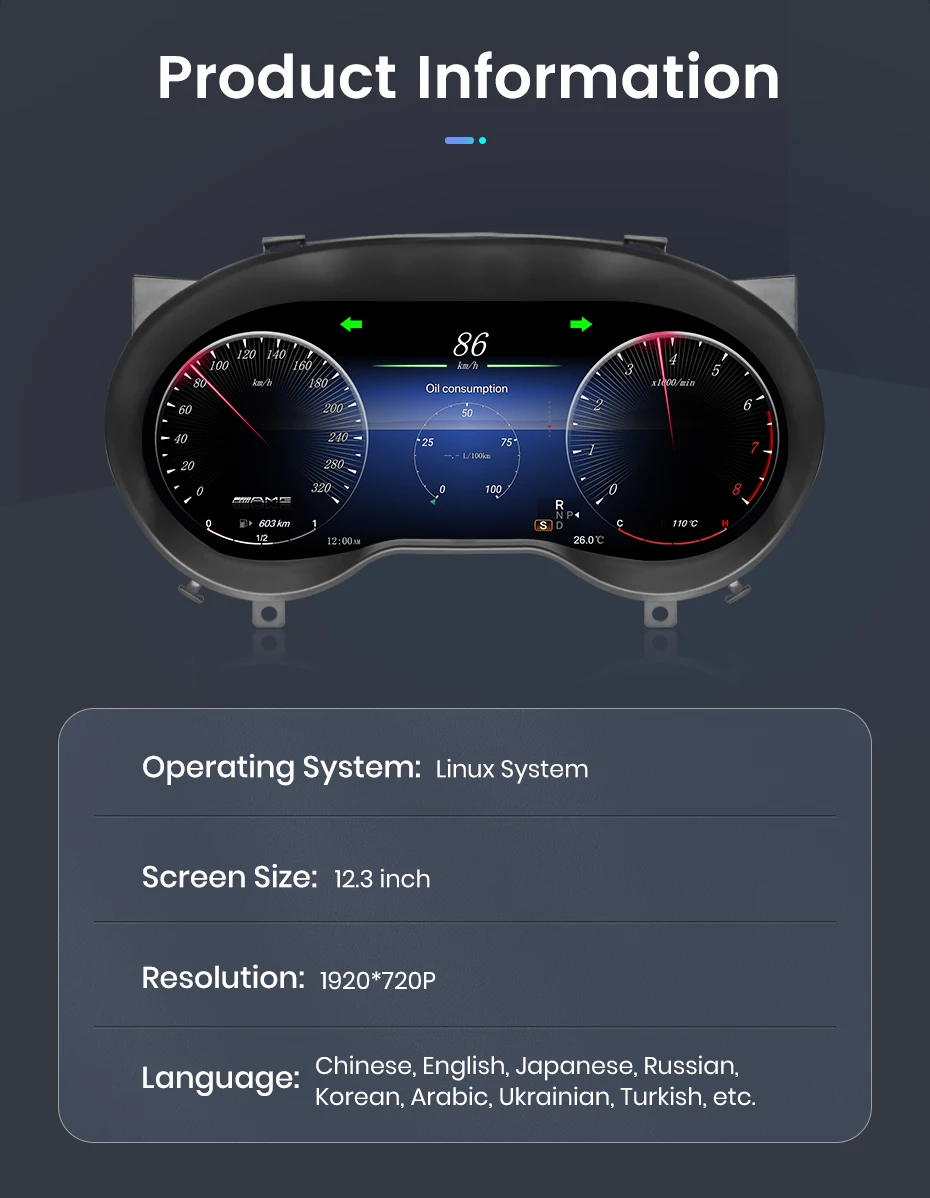 Junsun Blue light anti-glare screen For Mercedes Benz GLA CLA X156 2014-2019 LCD Dashboard Panel Virtual CockPit Speedometer