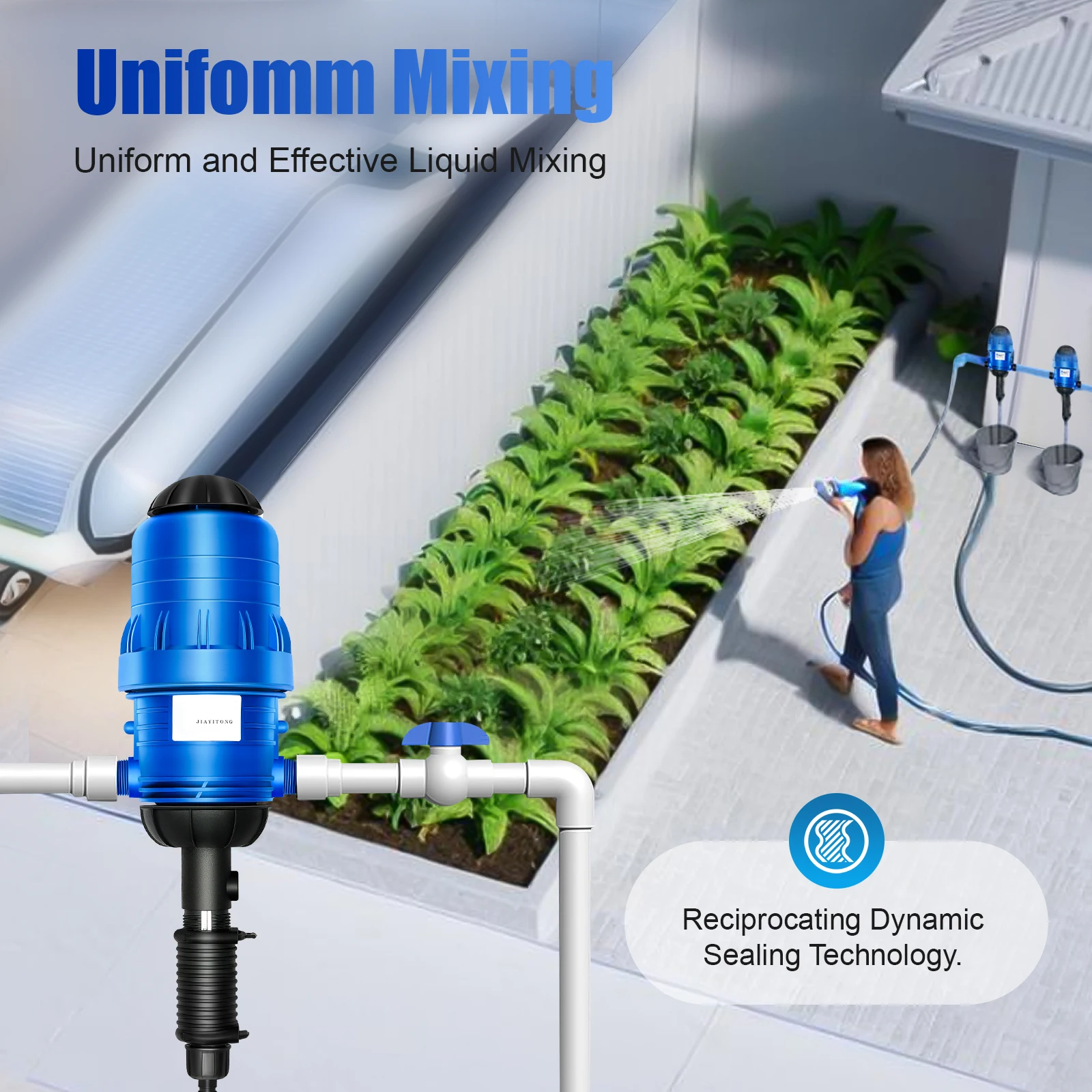 Fertilizer Injector Pump 0.4-4% Proportional Pump Fertilizer 25mm Dispenser Iron 20-2500l/H Fertilizer Distributor for Irrigatio