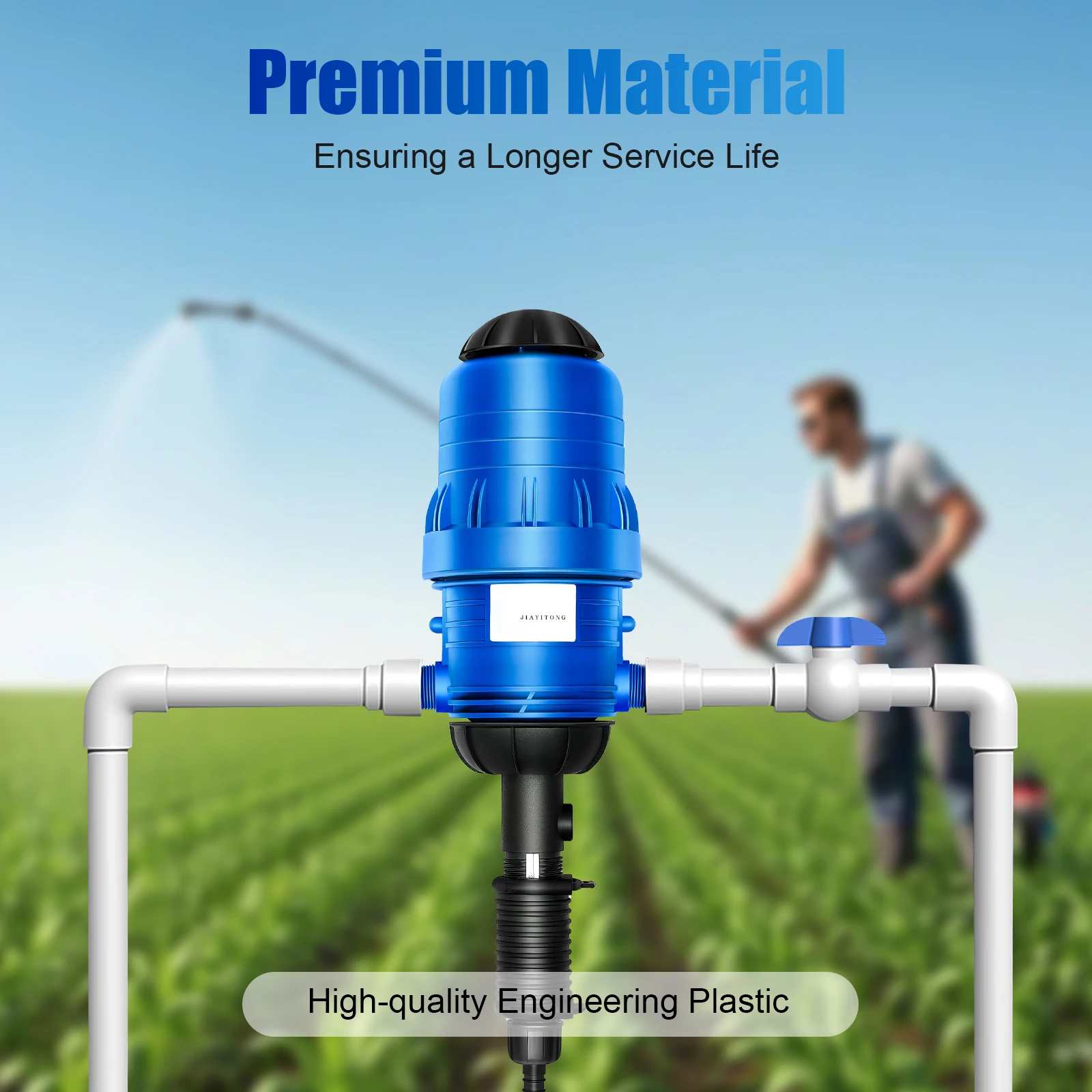 Fertilizer Injector Pump 0.4-4% Proportional Pump Fertilizer 25mm Dispenser Iron 20-2500l/H Fertilizer Distributor for Irrigatio