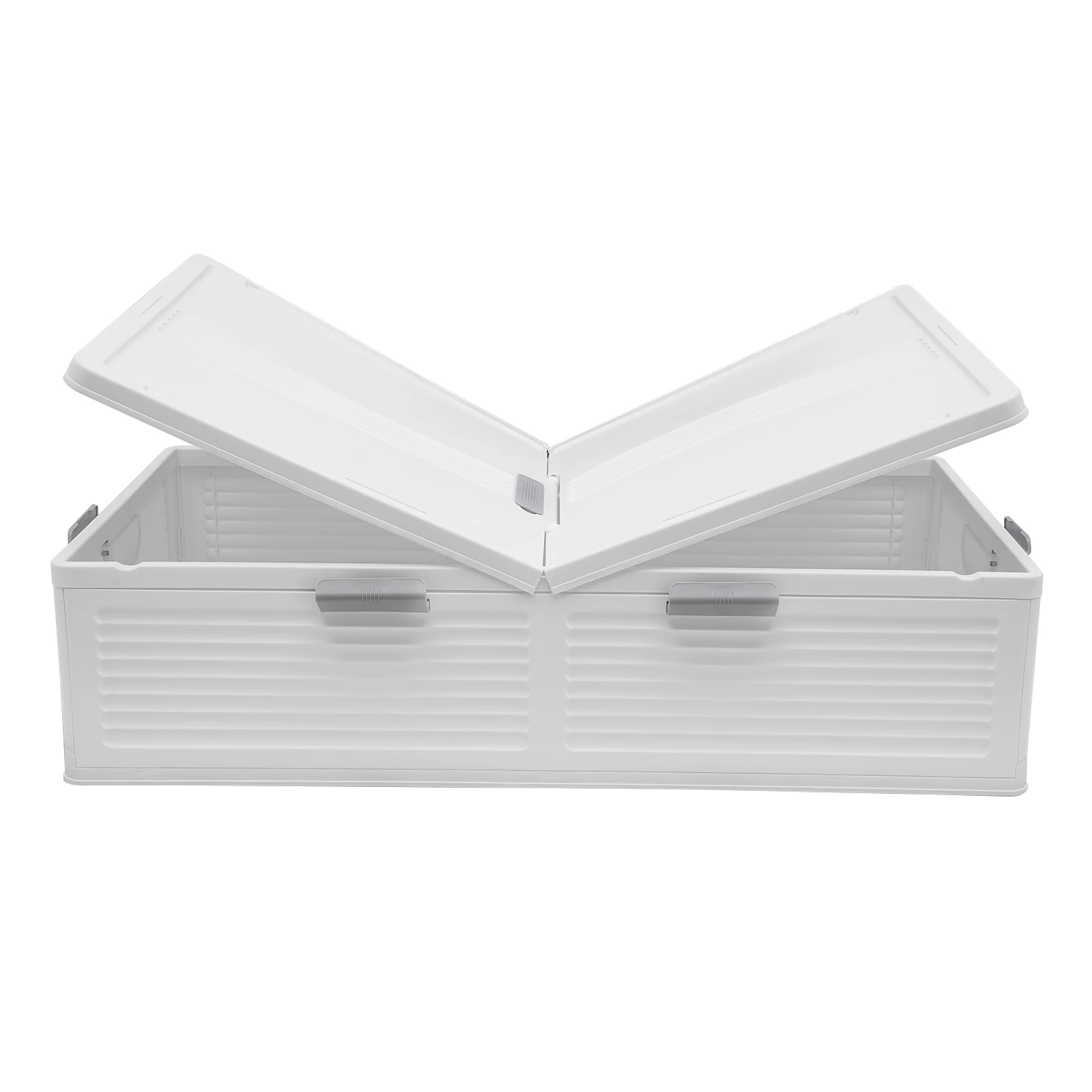 Under Bed Storage Box with Wheels & Lids 101*51.5*24cm Foldable Organizer 6 Locking Buckles Dust Proof for Blankets Clothes Toys