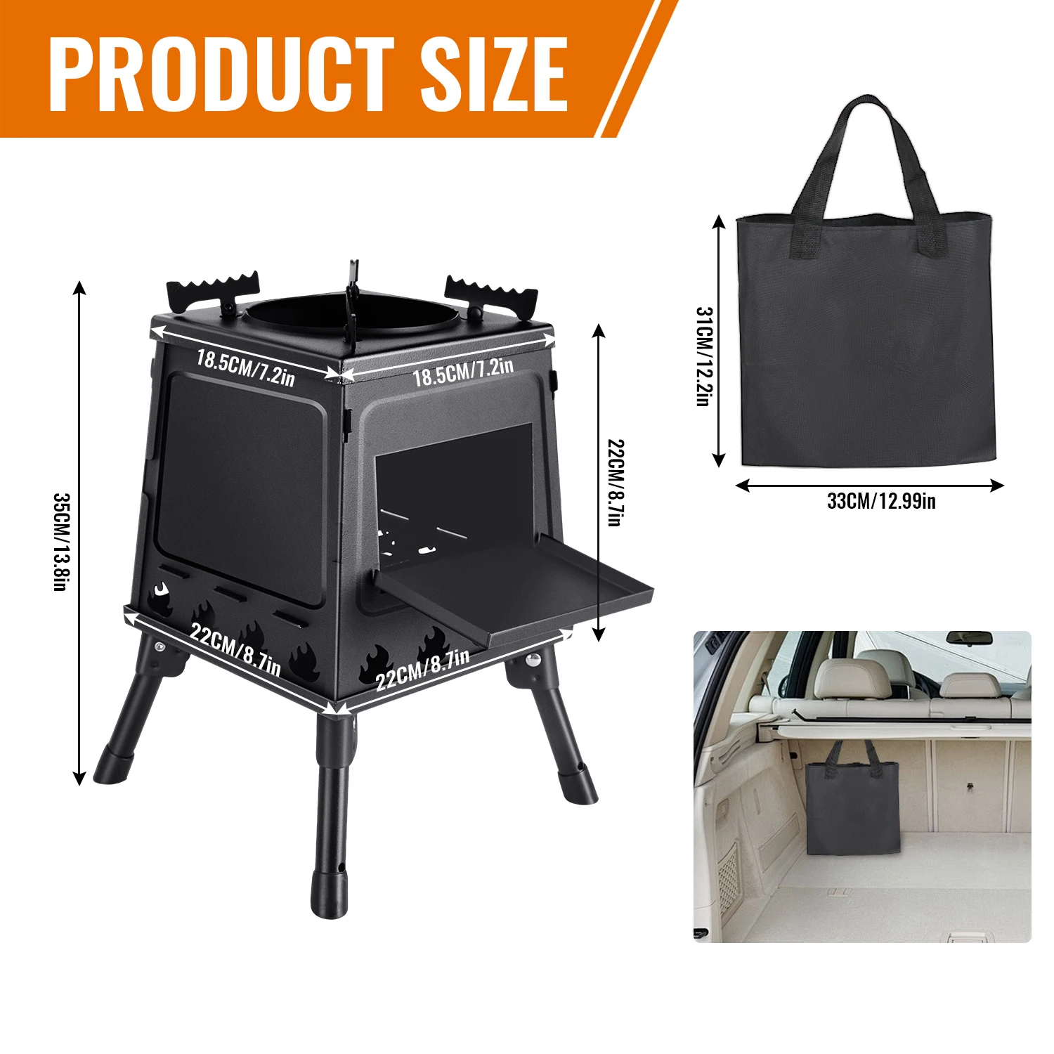 Portable Firewood Stove Foldable Firewood Stove Outdoor Wood Burning Stove For Outdoor Barbecue Camping Picnic Hiking Cooking