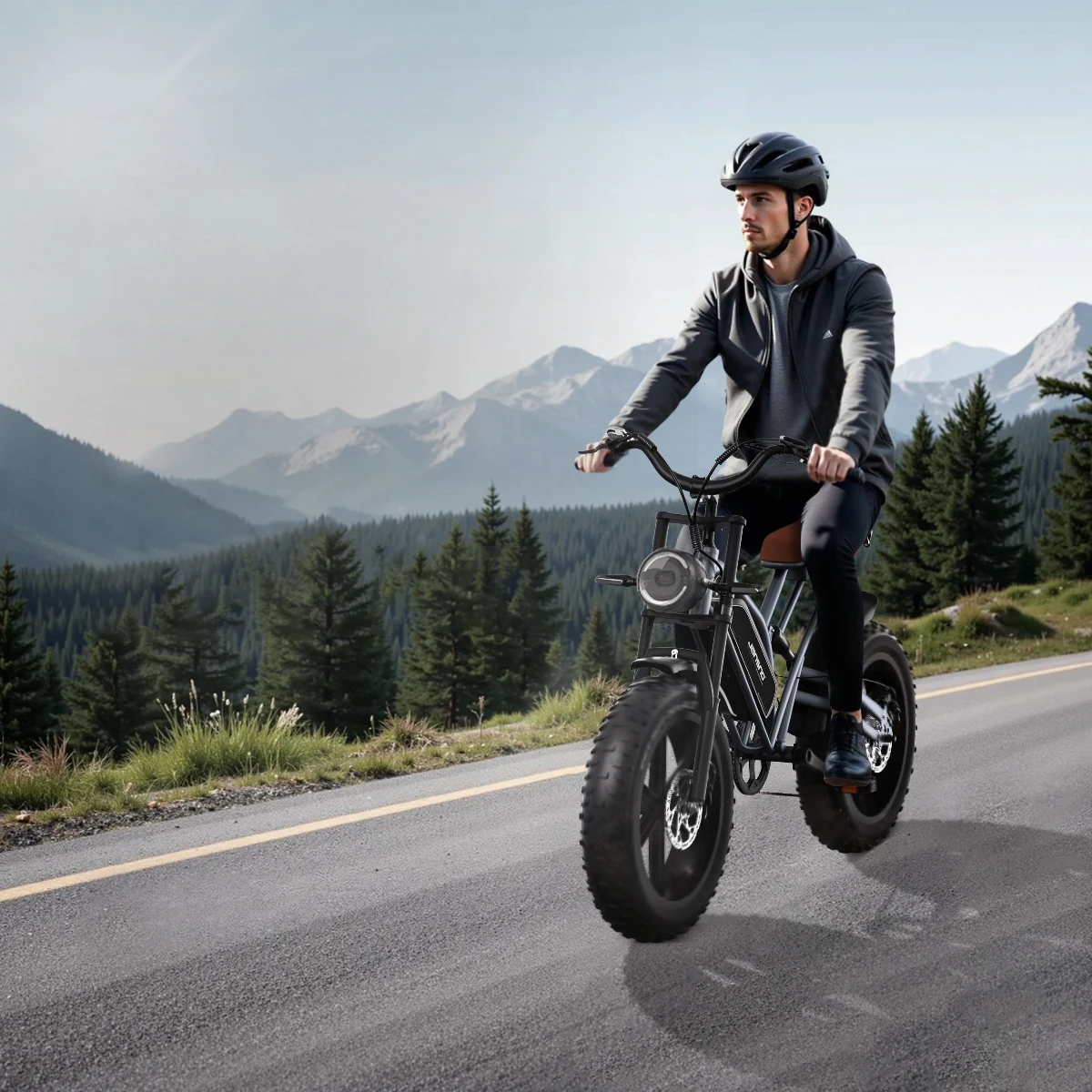 JANSNO X50 Adult Electric Bicycle 20×4 Fat Tire All Terrain E-Bike 48V 17AH Removable Battery 750W 7-Speed Off-Road Ebike