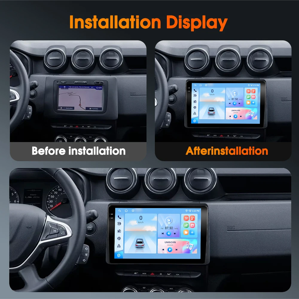 Podofo AI Voice Wireless Carplay Android Auto Radio For Renault Duster Adventurer 2019 Car Intelligent Systems BT 2din Autoradio
