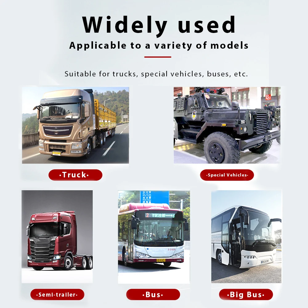 Podofo Car Monitor with 2 Channel Back-up Camera 1280*720 IP69 Waterproof Super Night Vision Reverse Monitor for Trucks Vans Bus
