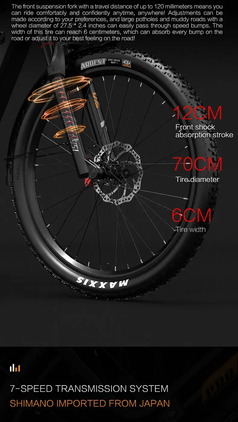 LANKELEISI MX600PRO Adult E-Bicycle  48V20AH All-terrain electric bicycle 27.5 inch Tire Urban Commuting Electric Bicycles