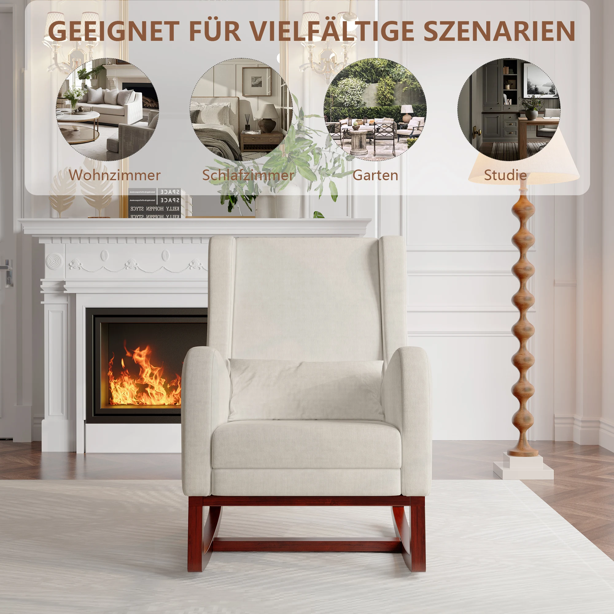 Tover Chair, Tover Armchair, Armchair Room, with Stand for Legs and Pocket, Leisure Chair with B Base