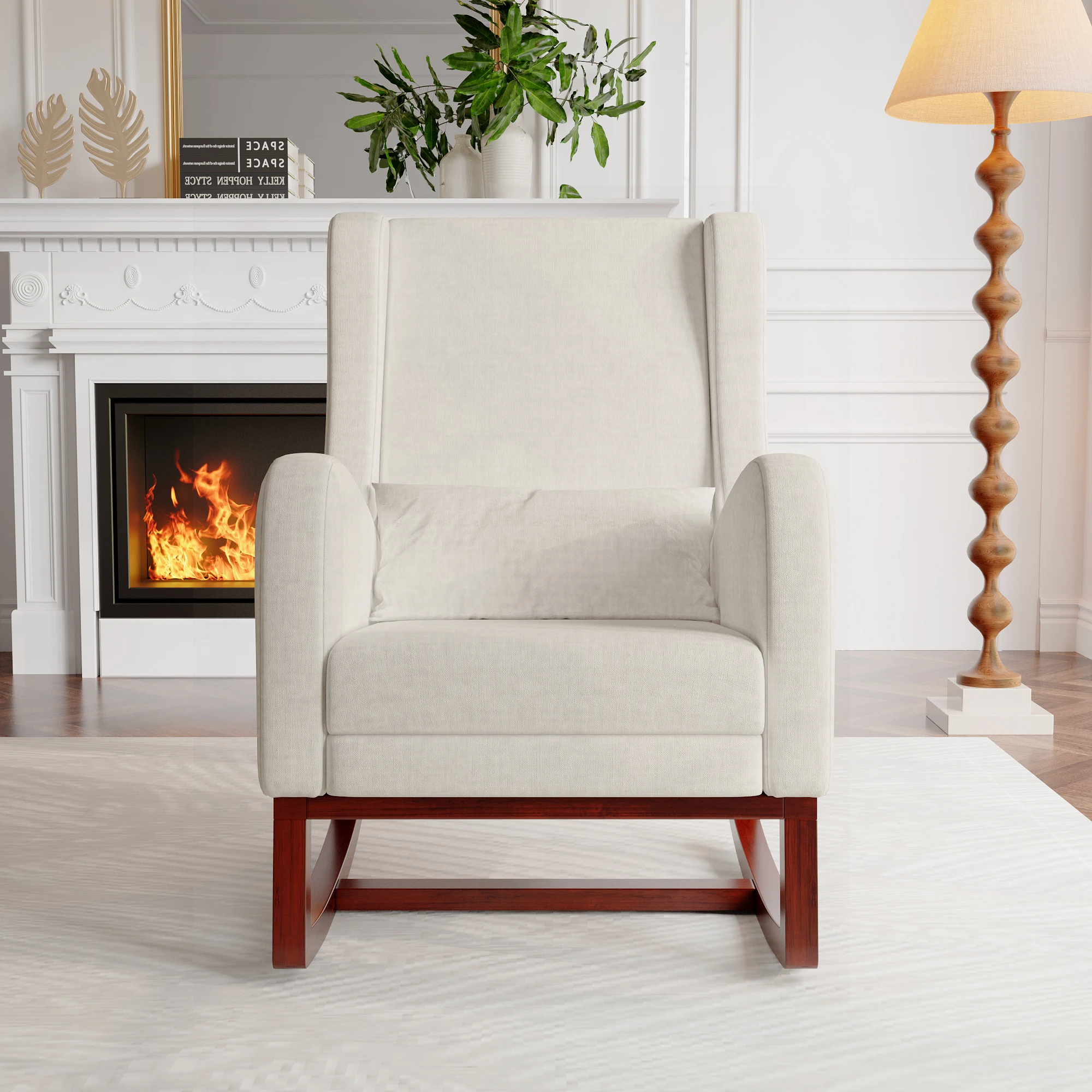 Tover Chair, Tover Armchair, Armchair Room, with Stand for Legs and Pocket, Leisure Chair with B Base