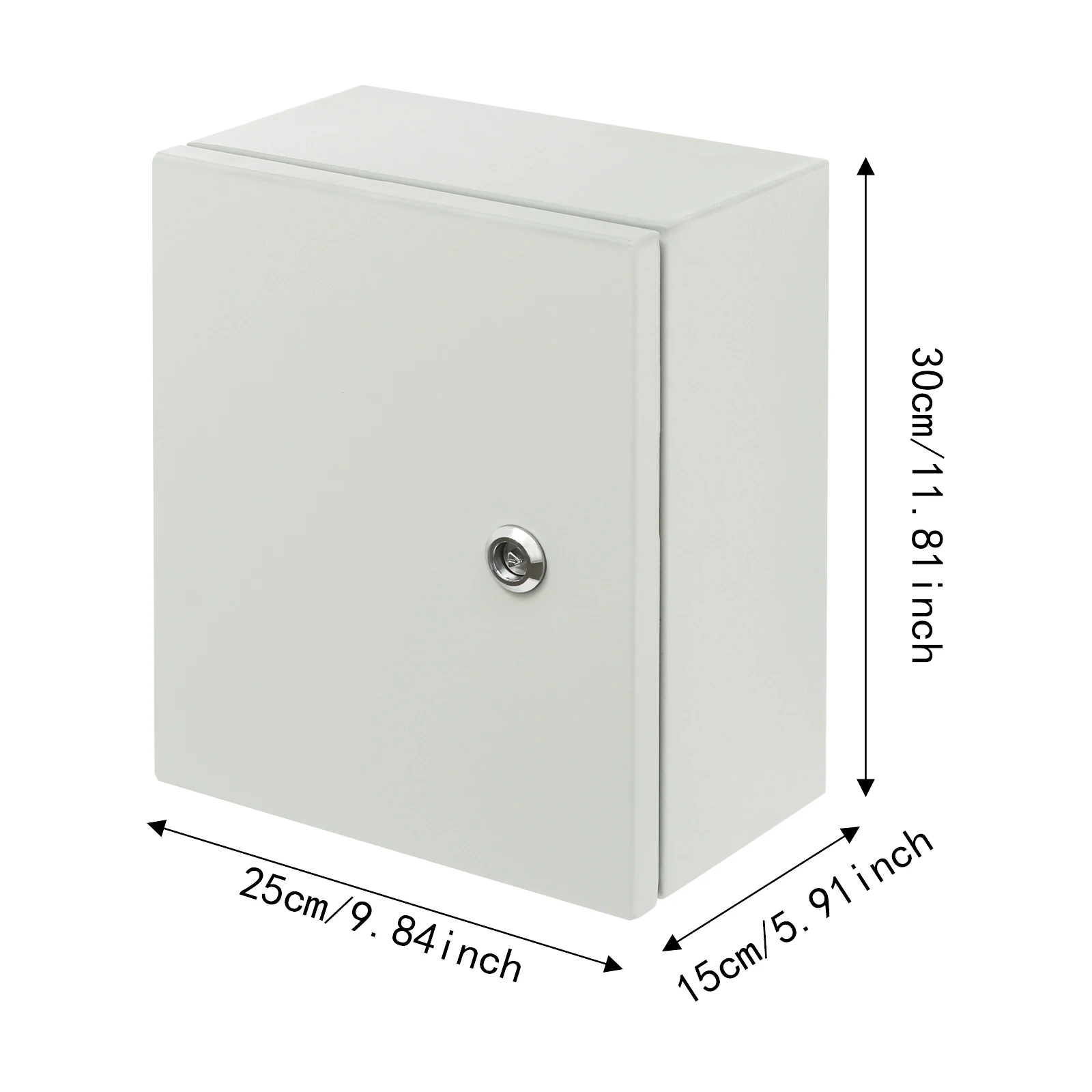 Safe Protection IP50-55 Distributor Cabinet 25*15*30cm With Removable Mounting Plate and Safety Lock Grounding Screws