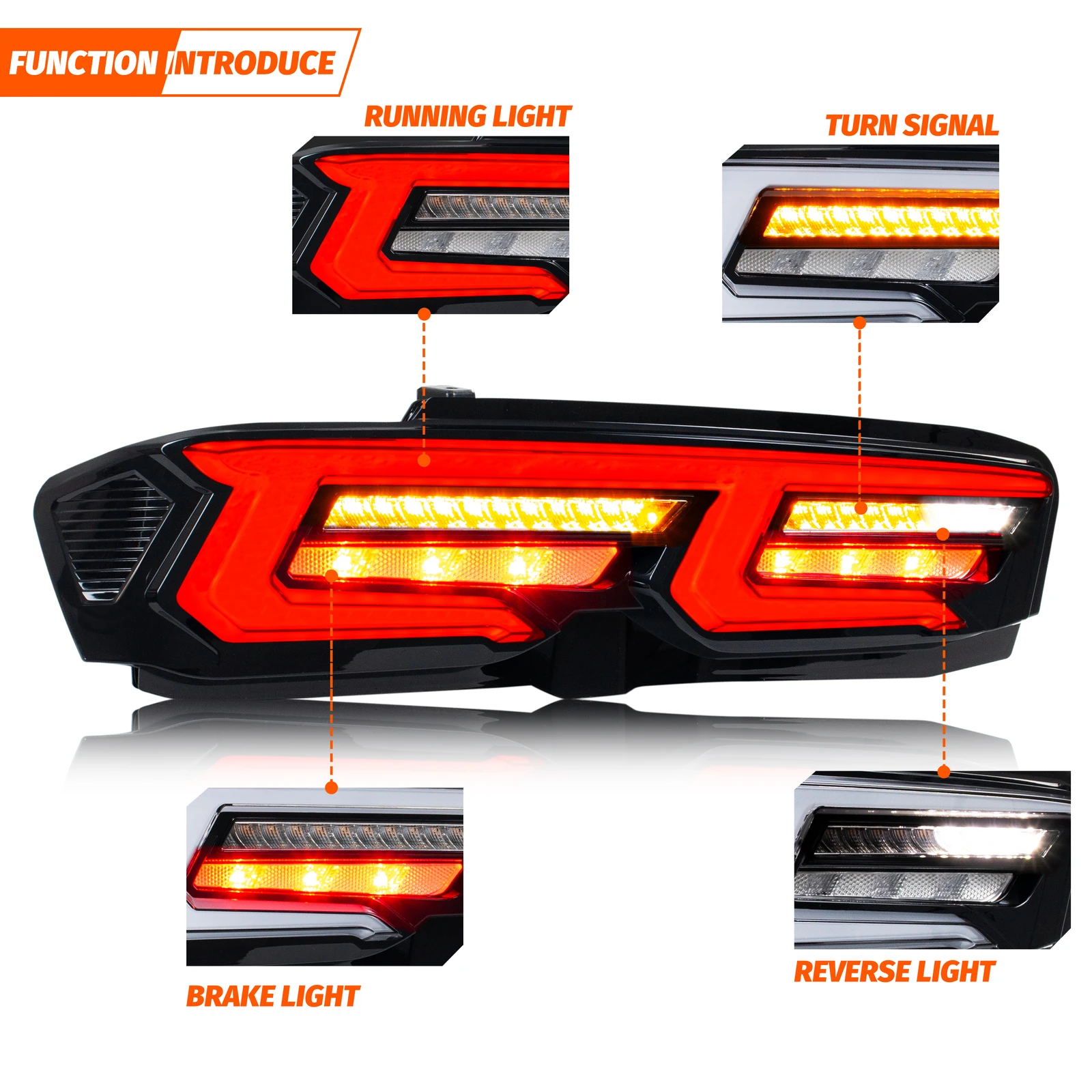 LED Tail Lights for Chevrolet Chevy Camaro 2019-2026 SS ZL1 Sequential Turn Signal Clear Rear Lamps Assembly