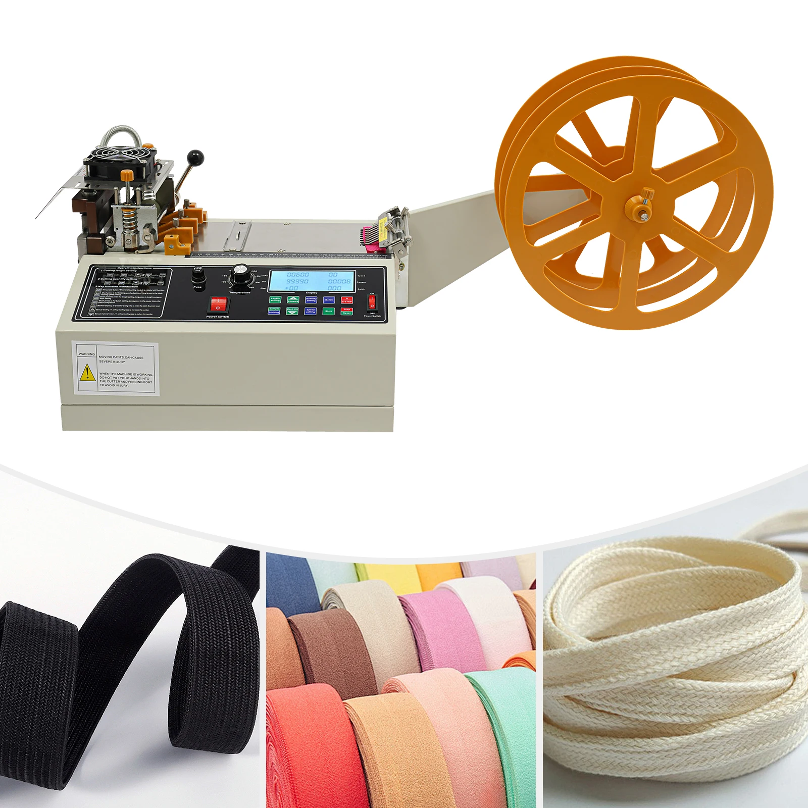 Webbing Cutting Machine Wear-Resistant High Safety Automatic Ribbon Belt Fabric Cutter for Cutting Braided Belts/Nylon Belts