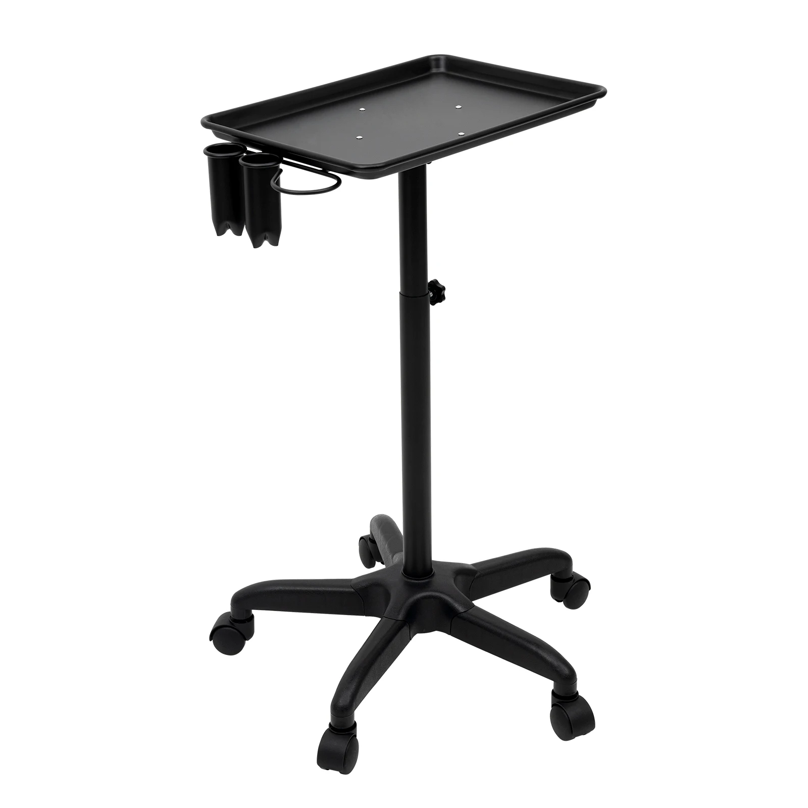 Mobile Hair Salon Trolley with Wheels 64-108cm Height Adjustable Beauty Cart for Barber Tools Scissors Hair Dryer