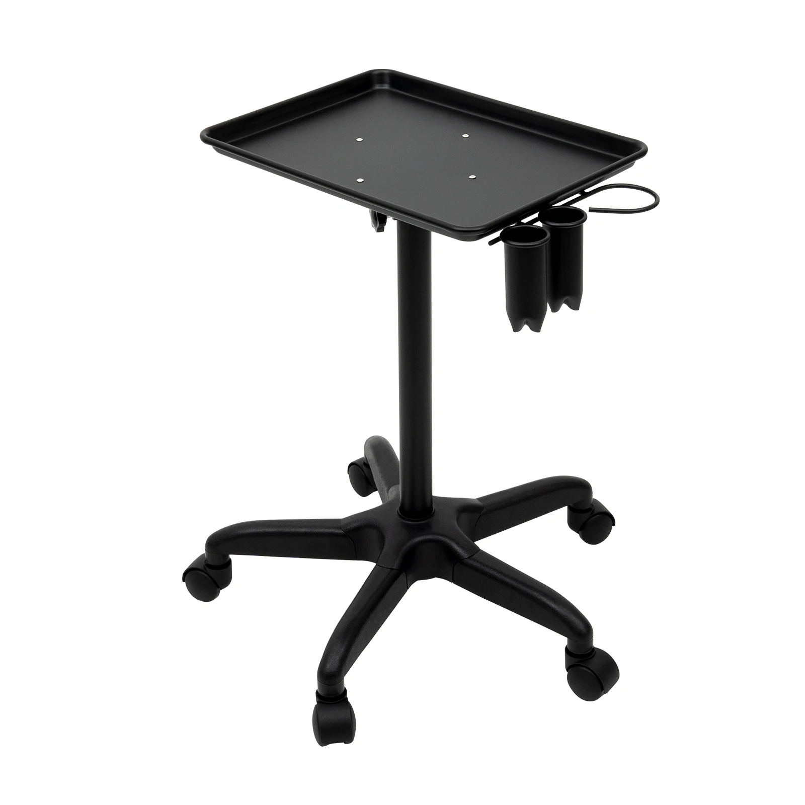 Mobile Hair Salon Trolley with Wheels 64-108cm Height Adjustable Beauty Cart for Barber Tools Scissors Hair Dryer