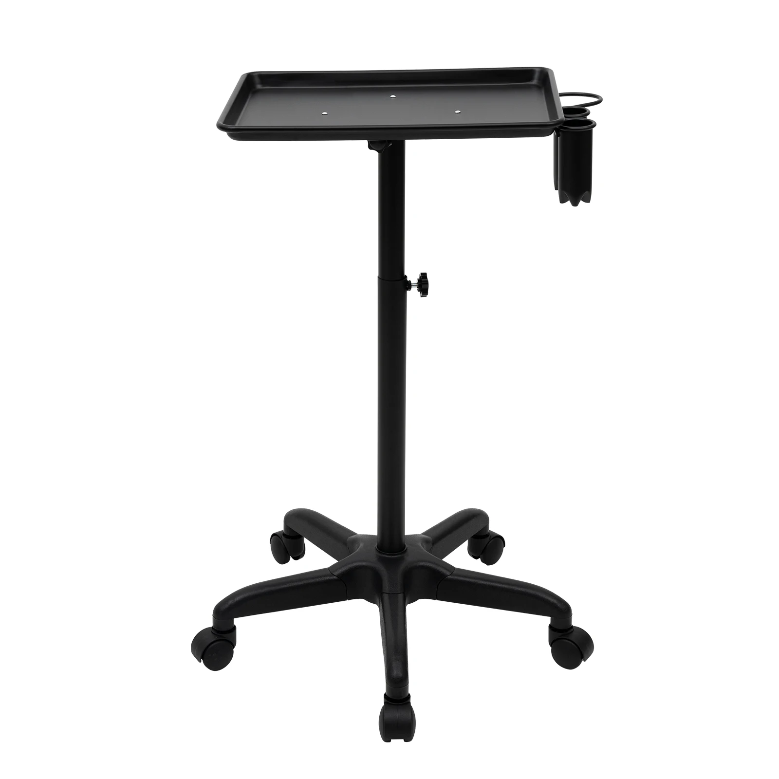 Mobile Hair Salon Trolley with Wheels 64-108cm Height Adjustable Beauty Cart for Barber Tools Scissors Hair Dryer