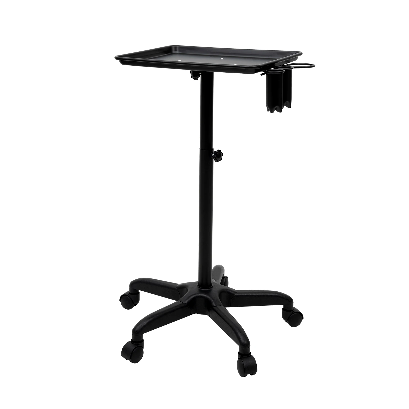 Mobile Hair Salon Trolley with Wheels 64-108cm Height Adjustable Beauty Cart for Barber Tools Scissors Hair Dryer