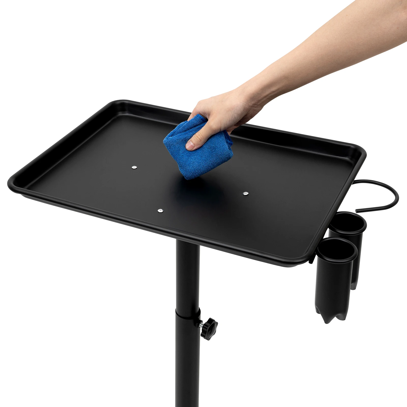 Mobile Hair Salon Trolley with Wheels 64-108cm Height Adjustable Beauty Cart for Barber Tools Scissors Hair Dryer
