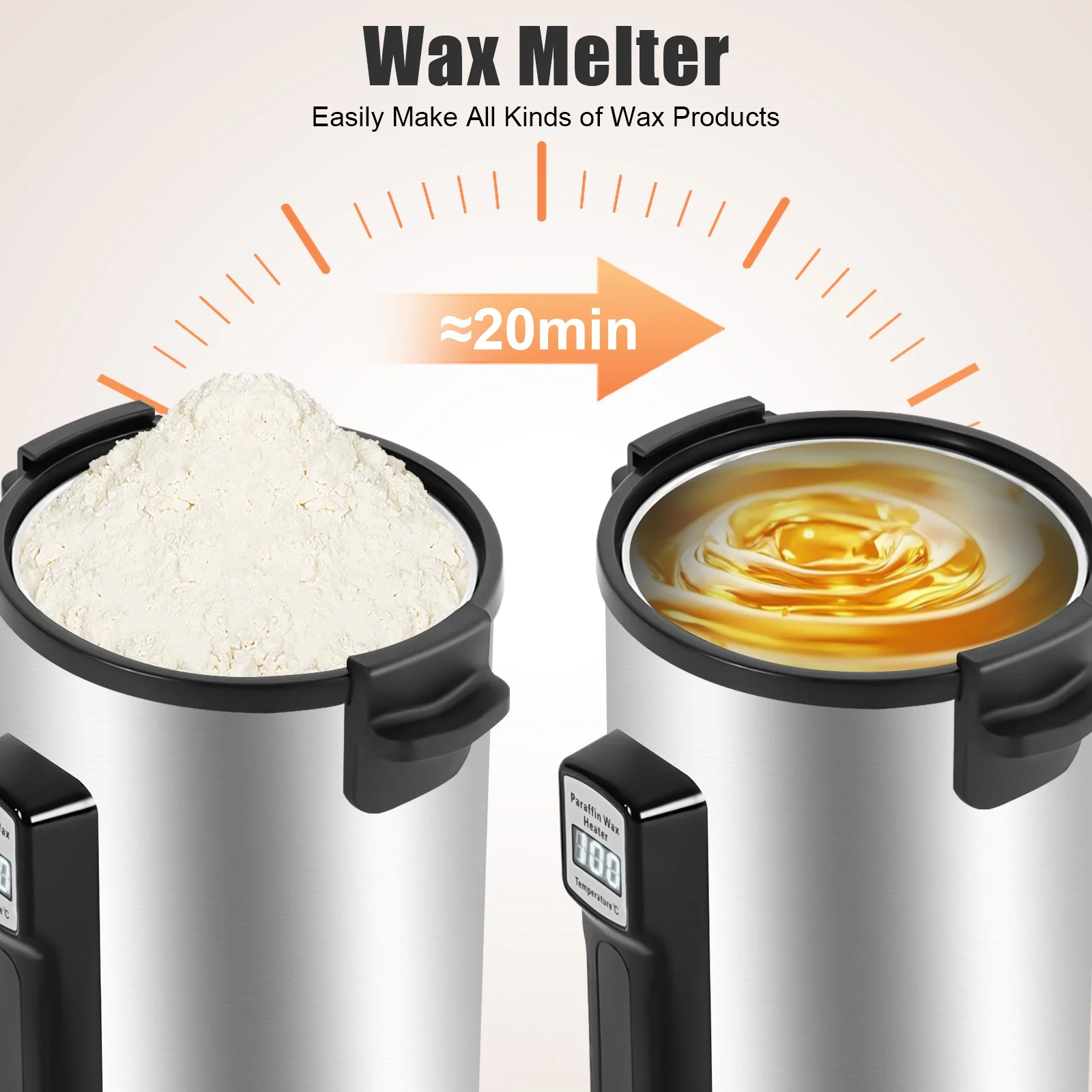 1100W Wax Melter 11.41Qt Candle Wax Melter 86℉-230℉ 201 Stainless Steel Wax Melting Tool Professional Candle Making