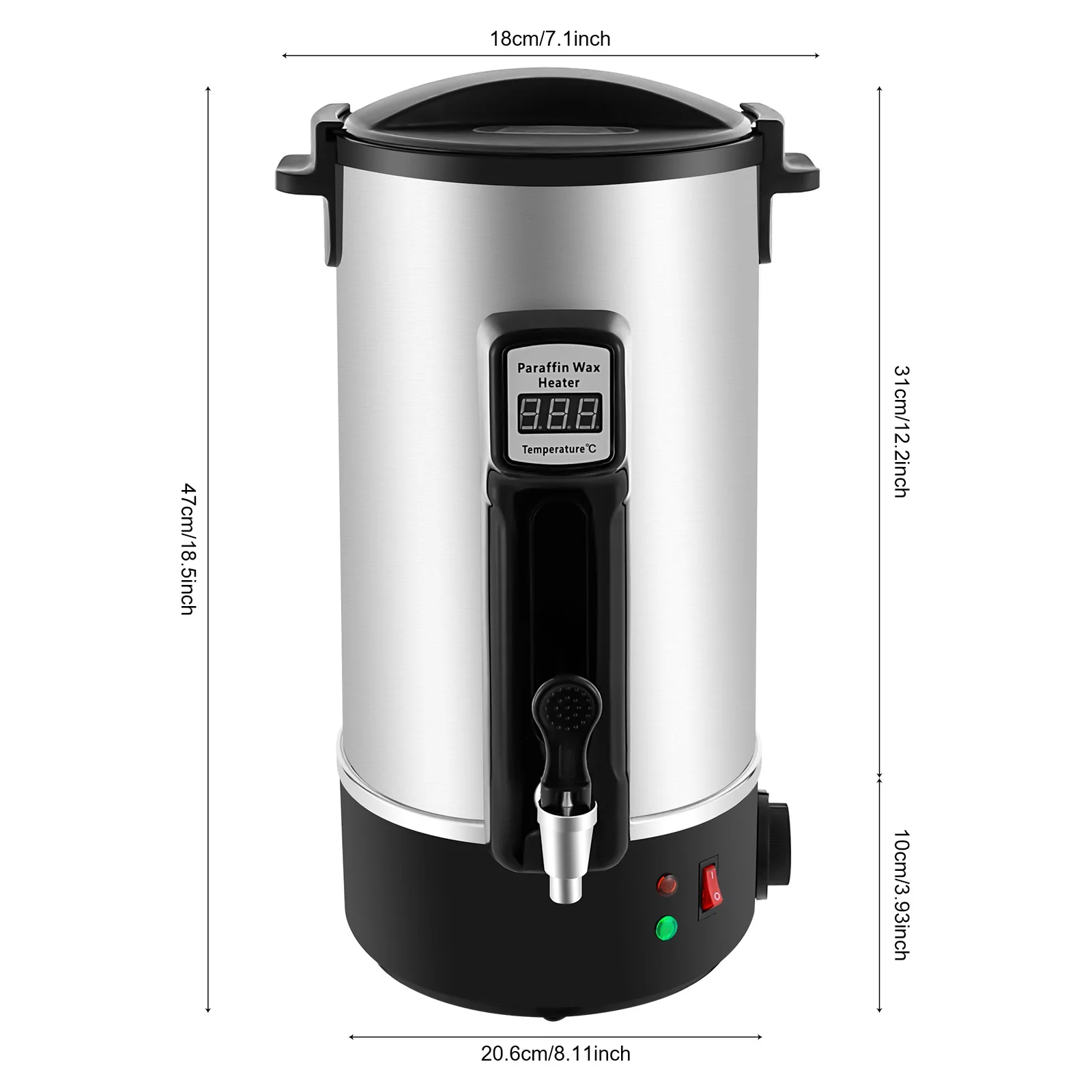 1100W Wax Melter 11.41Qt Candle Wax Melter 86℉-230℉ 201 Stainless Steel Wax Melting Tool Professional Candle Making