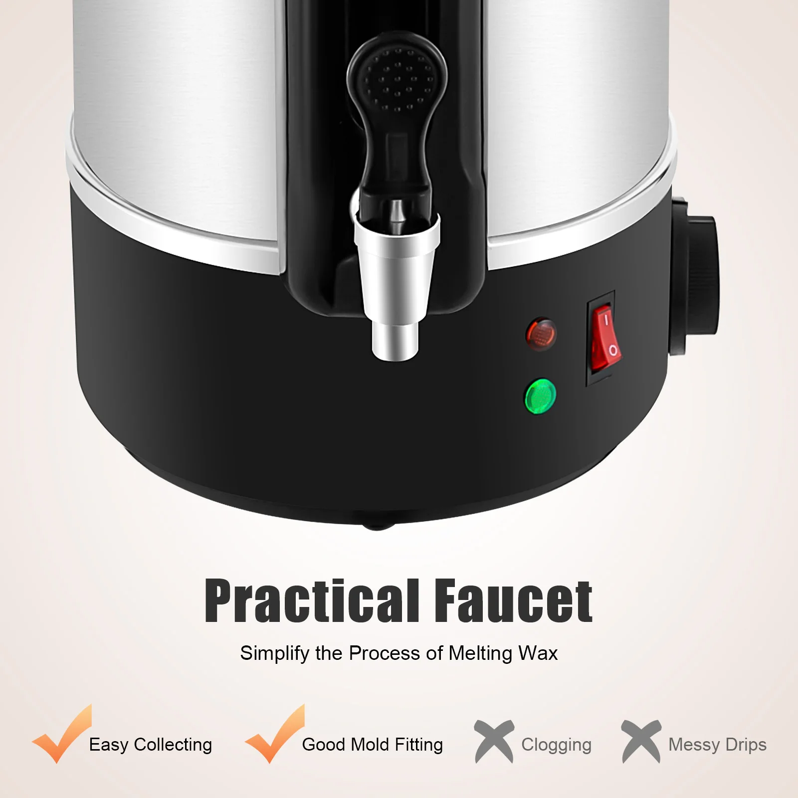 1100W Wax Melter 11.41Qt Candle Wax Melter 86℉-230℉ 201 Stainless Steel Wax Melting Tool Professional Candle Making