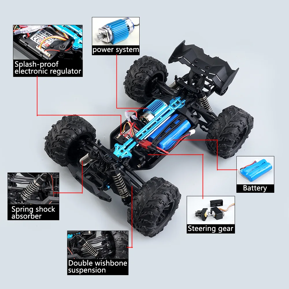 LOCAL Remote-controlled Racing Car + 1/16 4x4 High Speed 50 KM/H LED G High Speed 4x4 children toys