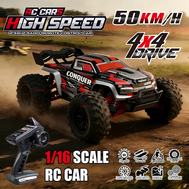 LOCAL Remote-controlled Racing Car + 1/16 4x4 High Speed 50 KM/H LED G High Speed 4x4 children toys