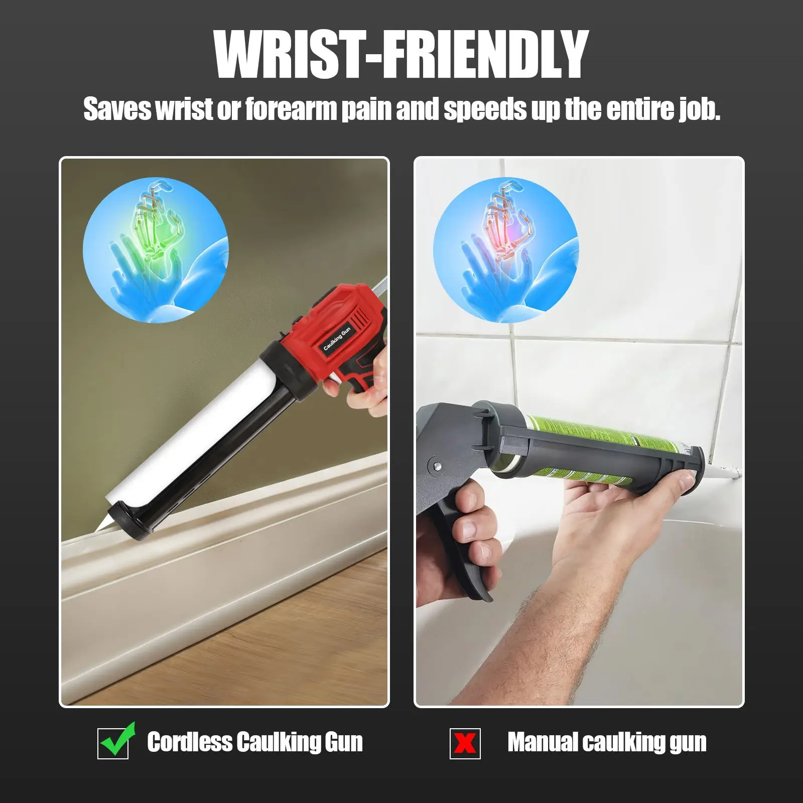 Cordless Electric Glue Gun Glass Glue Caulking Gun 4 Speeds Wireless Doors and Windows Sewing Glue Tool for Makita 18V Battery