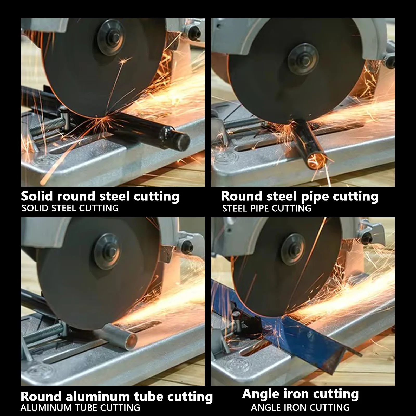 220V Multifunctional Electric Cutter Desktop High Power Cutter Guideway Cutting Machine Saw for Wood Metal Steel Aluminum