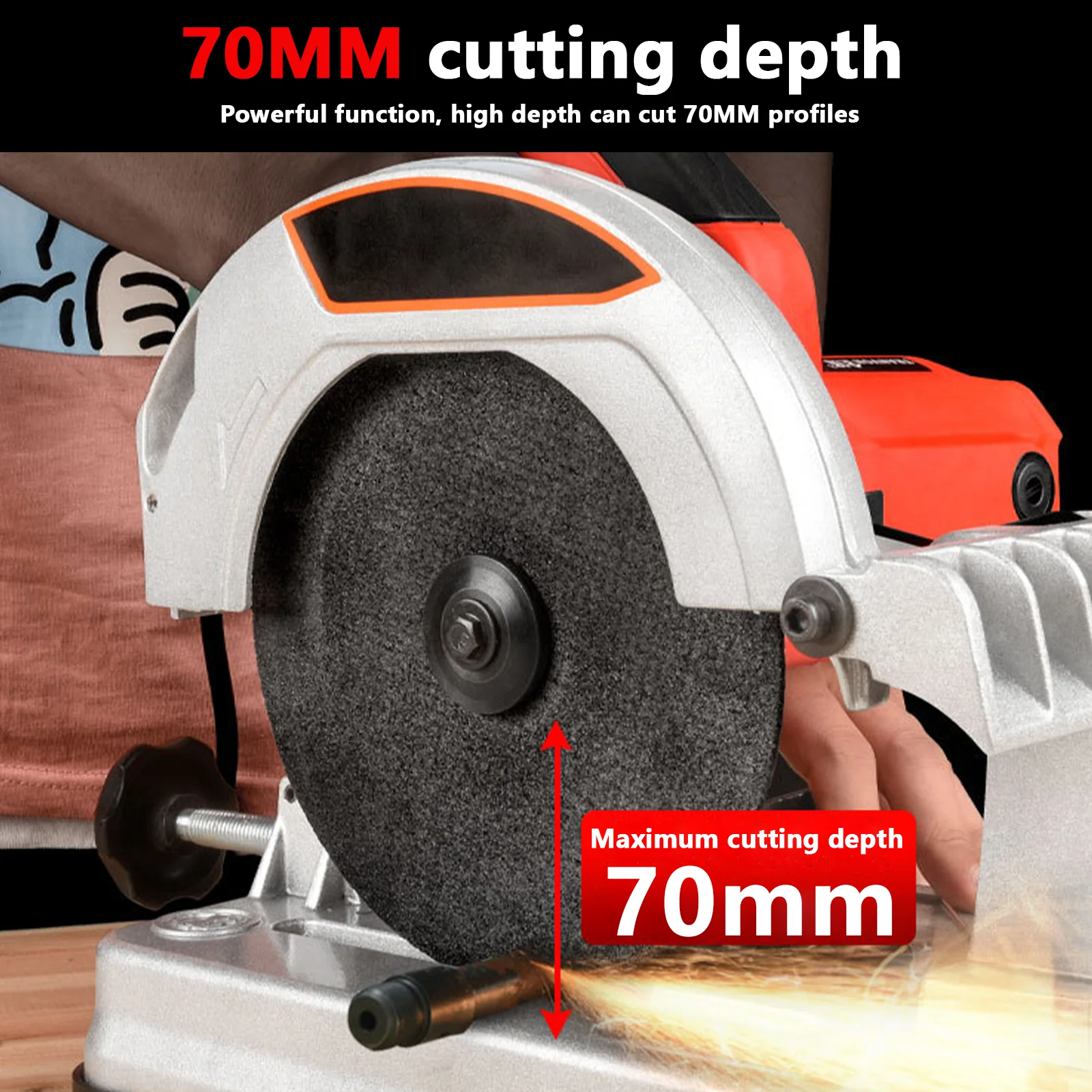 220V Multifunctional Electric Cutter Desktop High Power Cutter Guideway Cutting Machine Saw for Wood Metal Steel Aluminum
