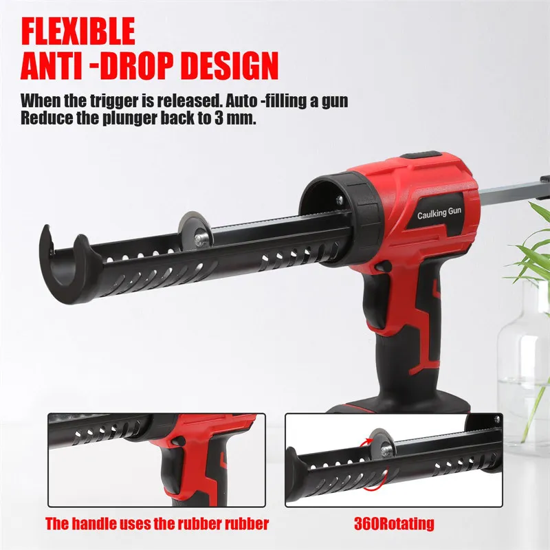 DWiusty Electric Glue Gun Glass Glue Caulking Gun 4 Speeds Cordless Doors and Windows Sewing Power Tools for Makita 18V Battery