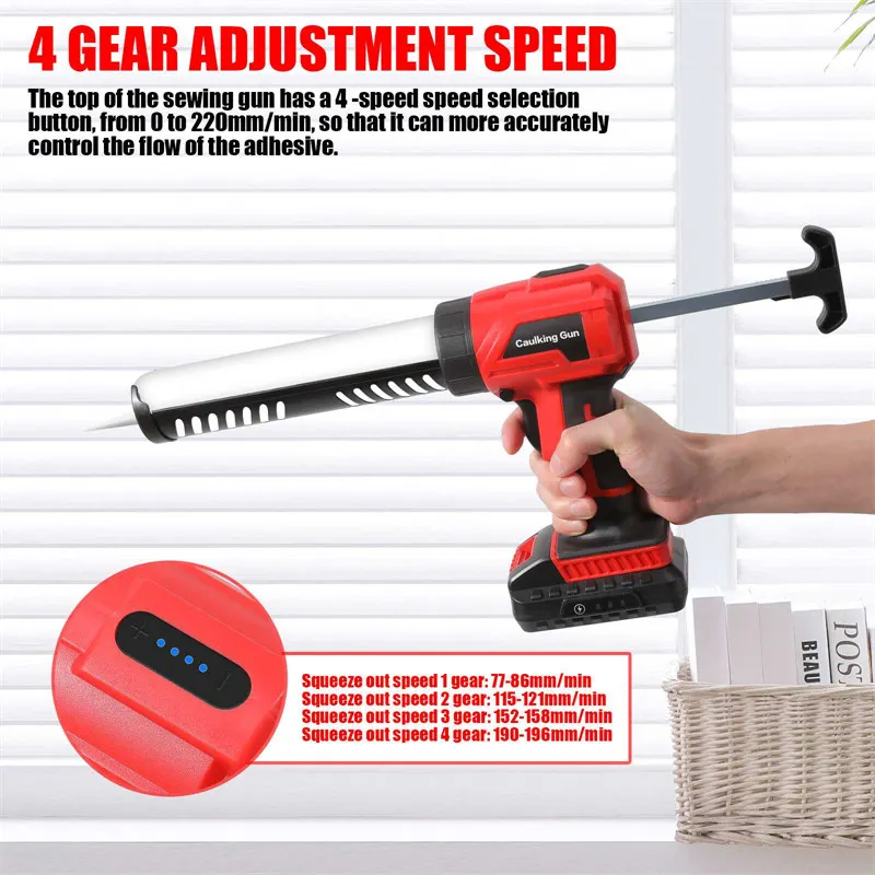 DWiusty Electric Glue Gun Glass Glue Caulking Gun 4 Speeds Cordless Doors and Windows Sewing Power Tools for Makita 18V Battery