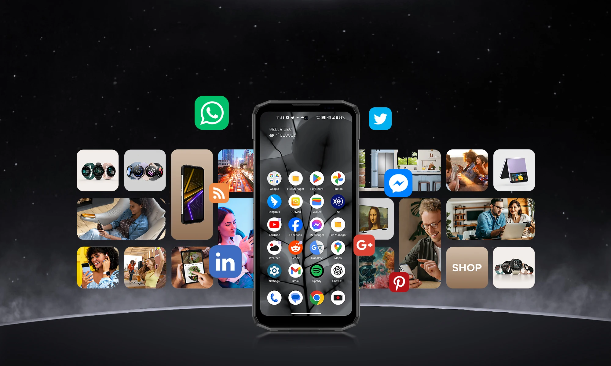 Phone robust DOOGEE Blade20 Max "120Hz 36 Go RAM (12 24) 1 To ROM Gemini AI battery 11800 mAh Smartphones Android 15