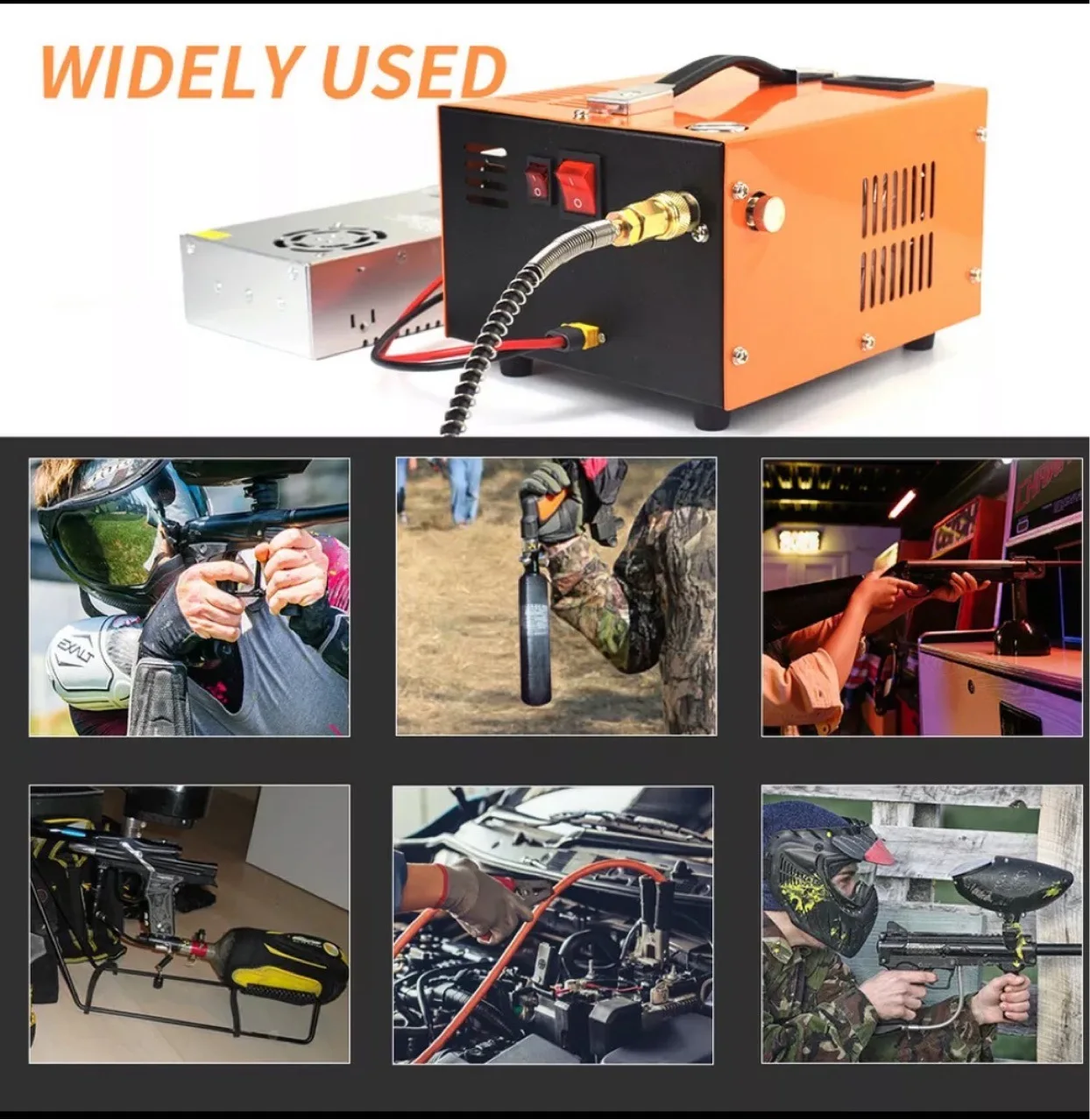 PCP Air Compressor 4500PSI Portable PCP Airgun Compressor Auto-Stop Oil Free Pump for Air Rifle Scuba Diving Bottle